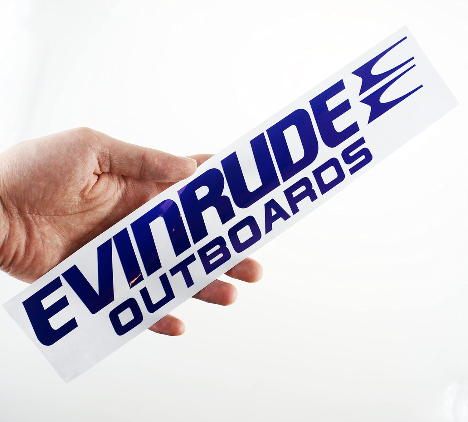 Evinrude – Juego de 2 calcomanías de vinilo para motor fuera de borda de barco (azul)