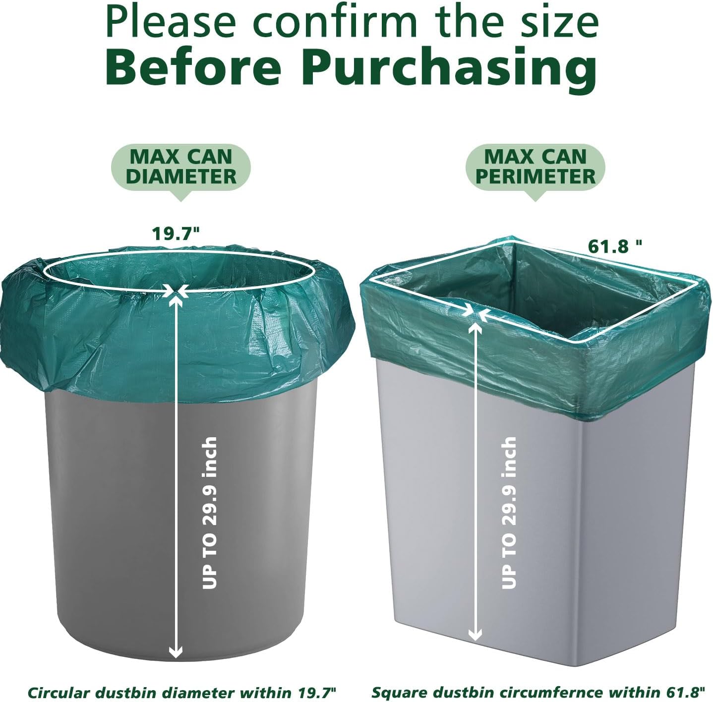AYOTEE – Bolsas de basura grandes de 30 galones, bolsas de basura grandes de 1 mil de grosor, bolsas de basura de cocina de 30 galones de alto, 50%