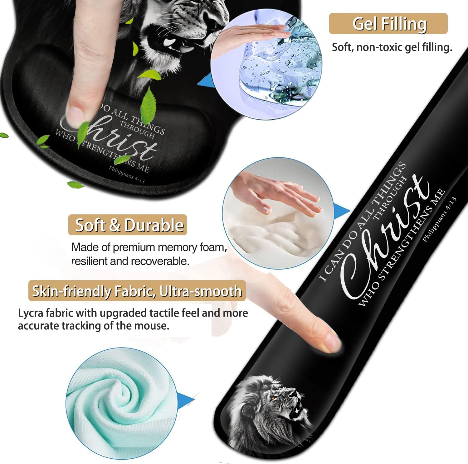 Alfombrilla ergonómica para mouse con soporte de muñeca de gel y reposamuñecas de teclado de espuma viscoelástica, para videojuegos, oficina,
