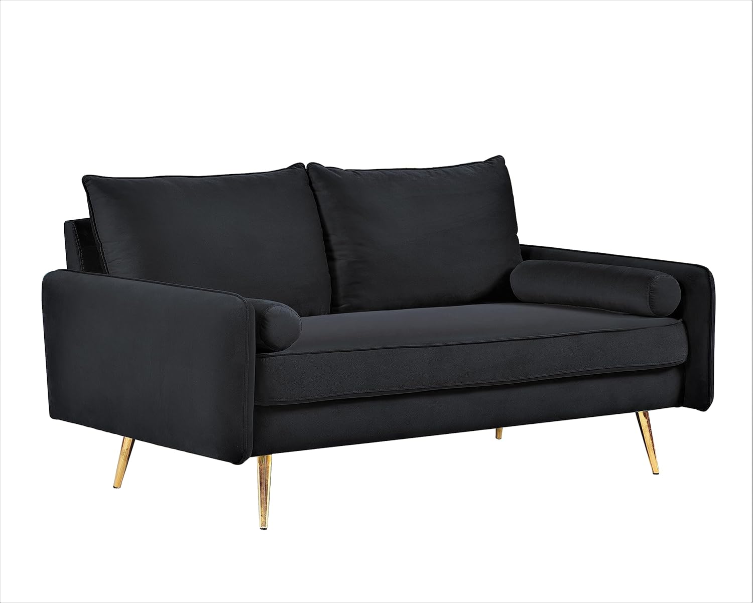 US Pride Furniture Kent Lujoso sofá biplaza de terciopelo europeo, muebles de sala de estar contemporáneos con patas cónicas, estilo vintage
