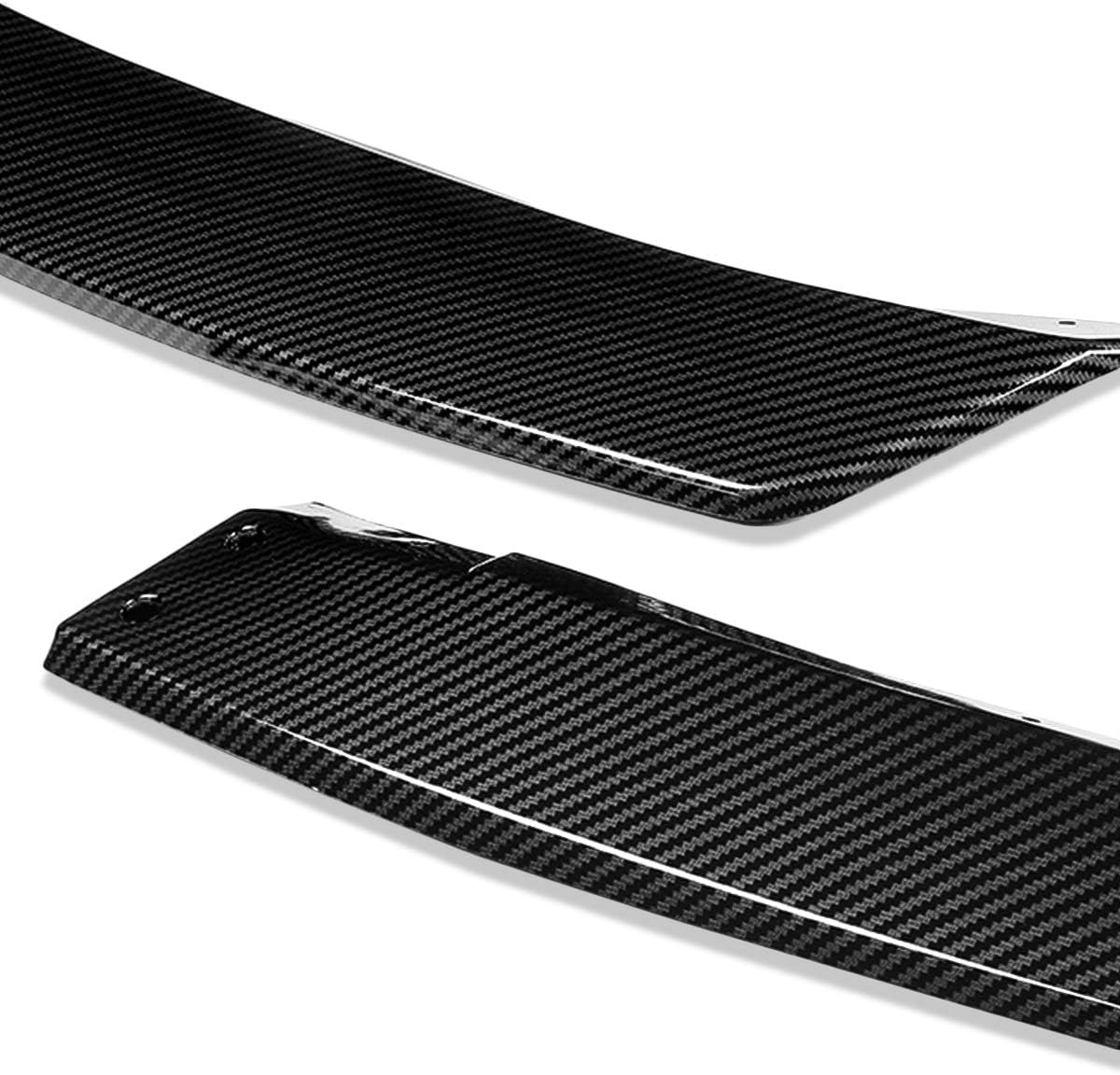 DNA MOTORING 2-PU-501-PCF Aspecto de fibra de carbono, 3 piezas con estabilizadores verticales, borde de parachoques delantero compatible con Mazda