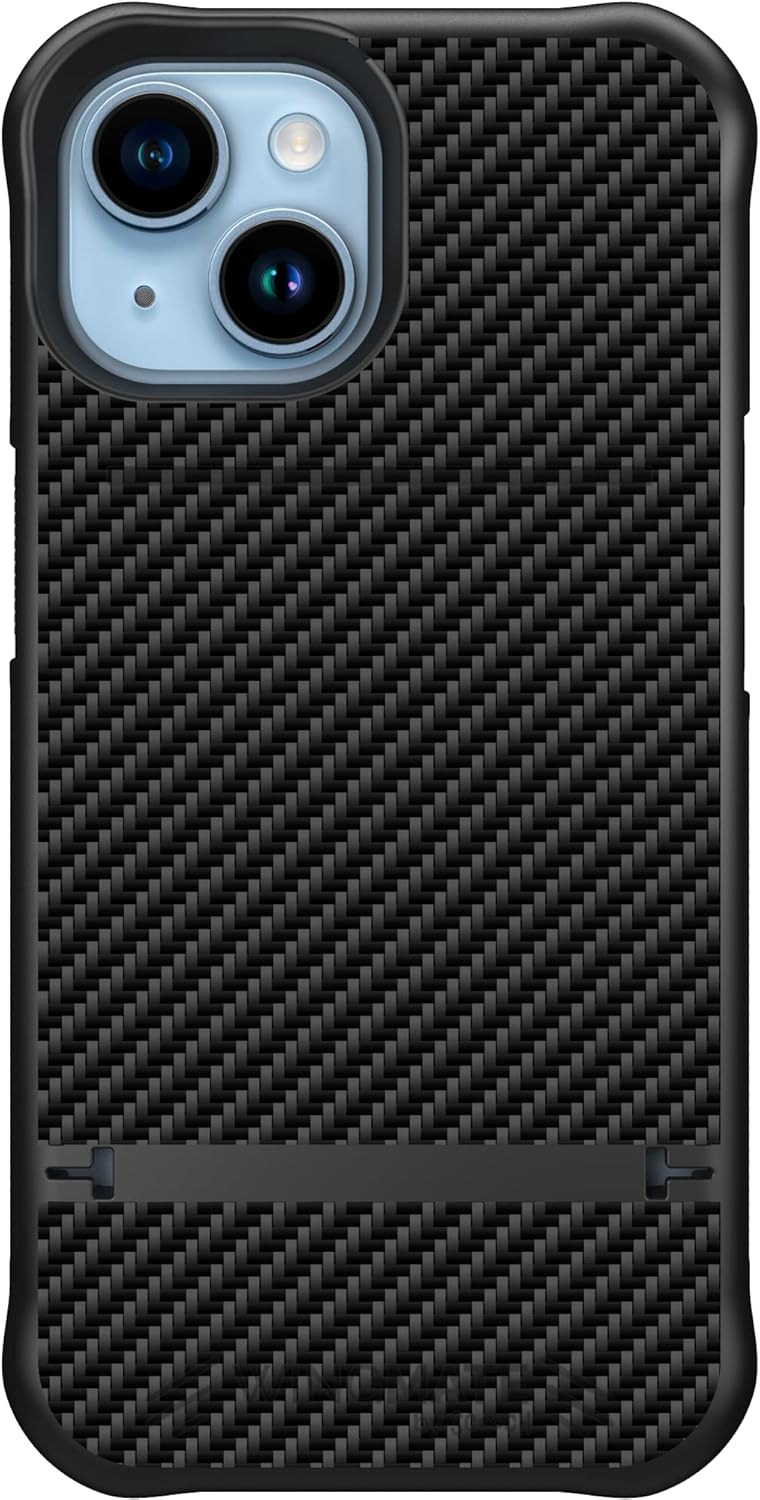 Scooch Wingmate – Funda para iPhone 15 con tarjetero y ranura oculta para tarjetas y protección RFID, capacidad para hasta 4 tarjetas, protección