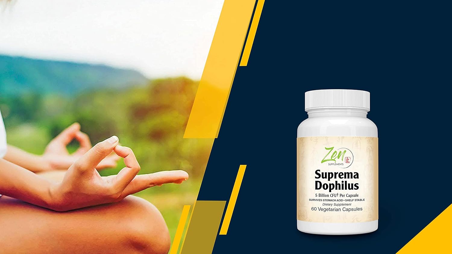 Zen Supplements – Suprema-Dophilus – Probiótico de 5 mil millones de UFC – 8 cepas – Estable en almacenamiento y resistente a los ácidos – Apoya la
