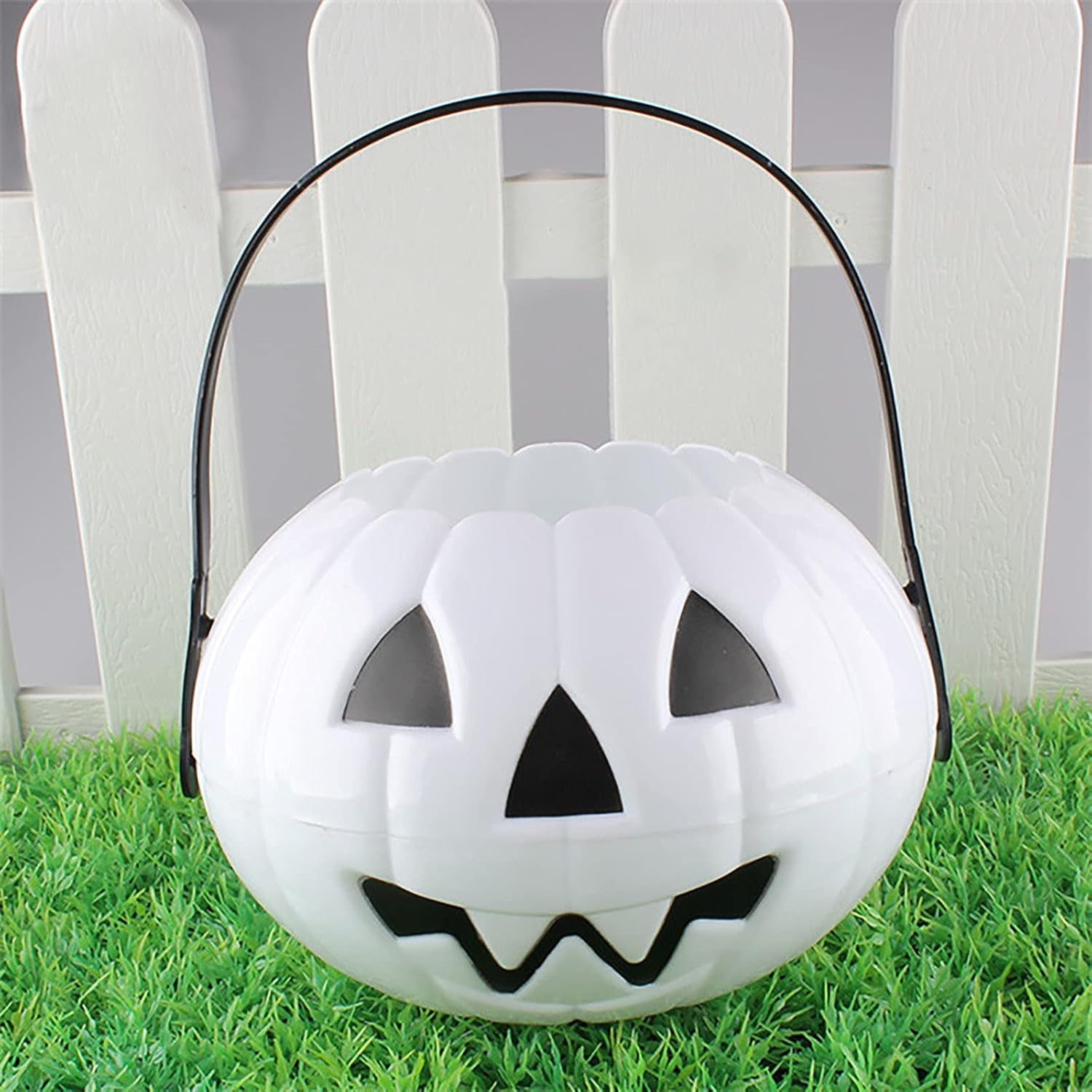 Cubo para dulces de Halloween, cubos de dulces de Halloween, bolsas de dulce o truco, reutilizable, portátil, cara de calabaza, bolsas para fiestas