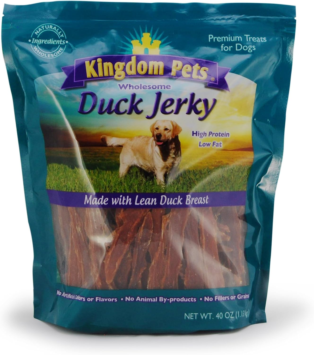 Cecina de pechuga de pato, golosinas prémium para perros, bolsa de 40 onzas