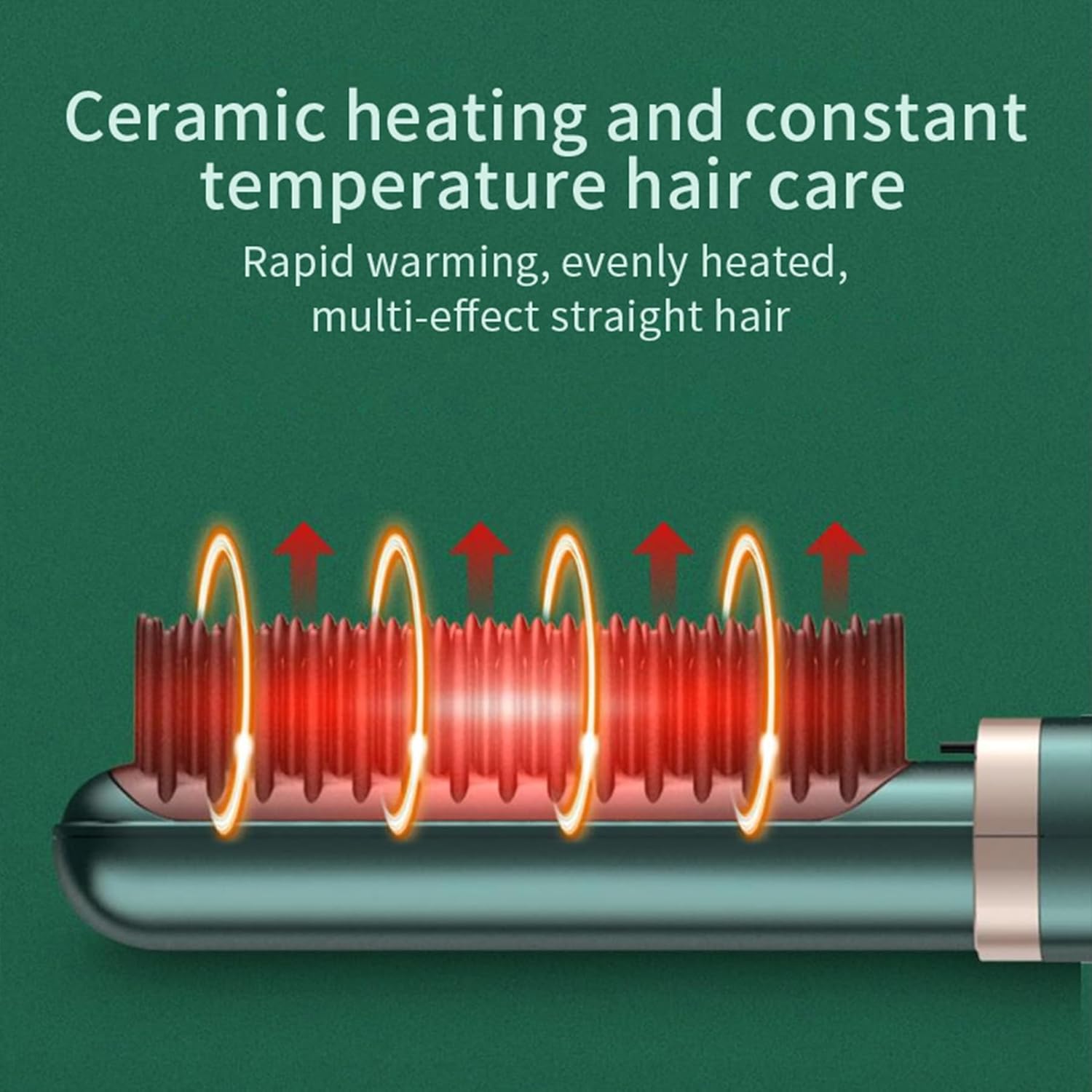 Peine alisador de pelo con peine antiquemaduras, 5 ajustes de temperatura de nivel, función de apagado automático de calentamiento rápido de 30