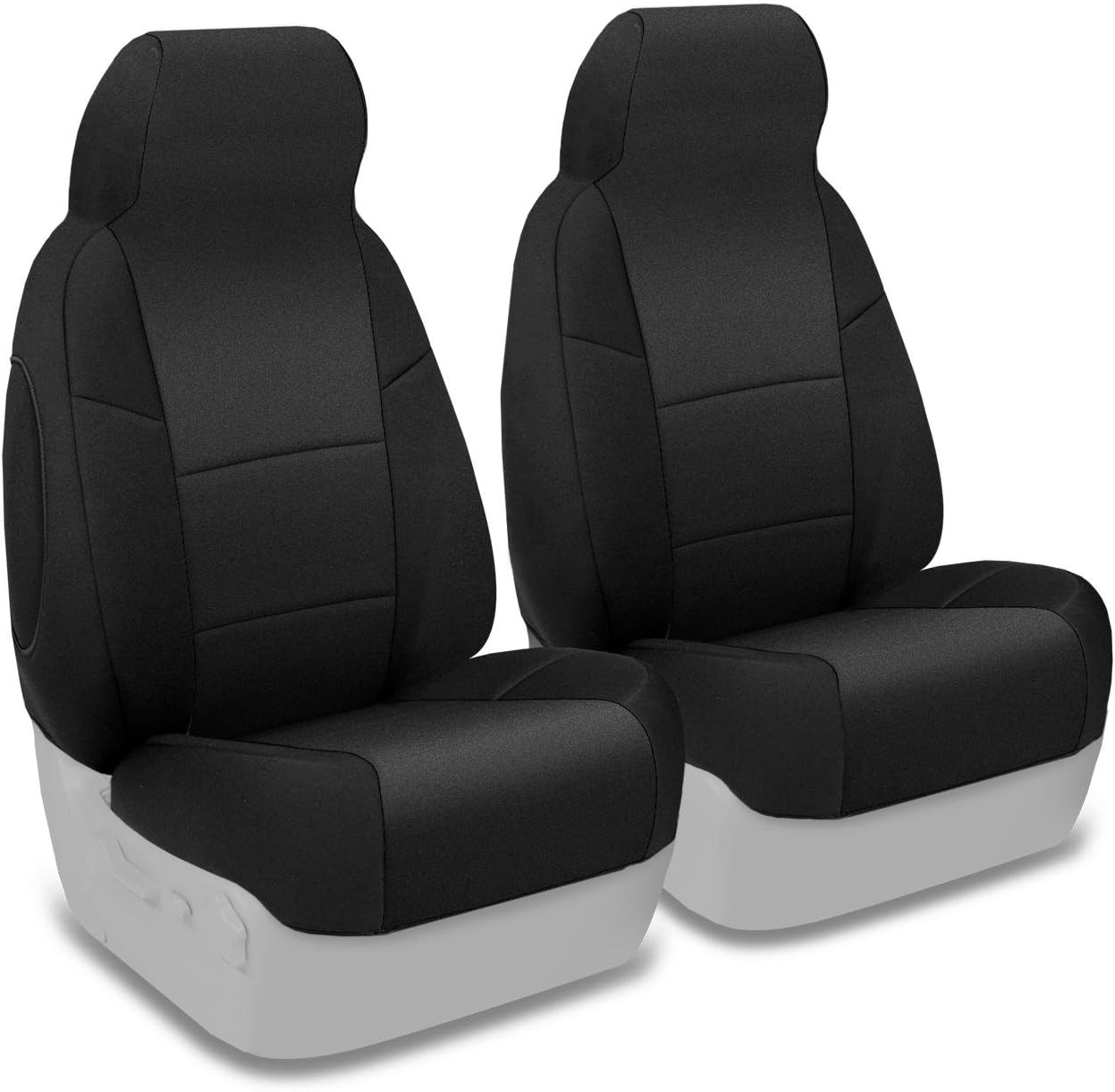 Coverking Funda de asiento de cubo de respaldo alto delantero 5050 para modelos seleccionados Mazda Miata – Neosupreme Solid (negro)