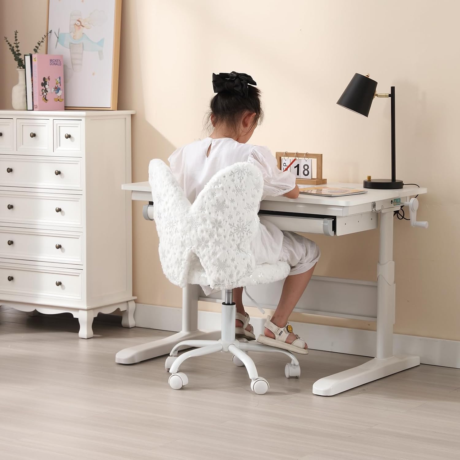 Linda silla mullida para niñas adolescentes, escritorio de estudio, silla de estudiante, silla de trabajo para computadora, silla de trabajo de
