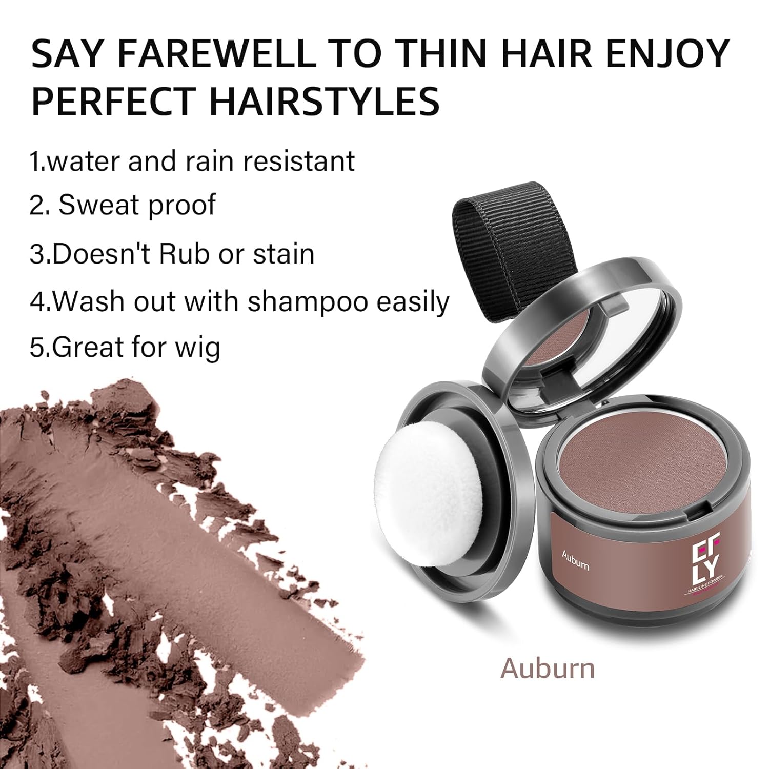 Raíz de retoque de cabello gris, sombra en polvo para cubrir la raíz de la línea del cabello en polvo para adelgazar el cabello, mujeres y hombres,