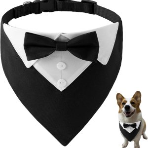 TCMHEALTH Disfraz formal de esmoquin para perro, para boda, para cumpleaños, para cachorro, con corbatín, ajustable, para mascotas, para fiesta de TCMHEALTH Disfraz formal de esmoquin para perro, para boda, para cumpleaños, para cachorro, con corbatín, ajustable, para mascotas, para fiesta de