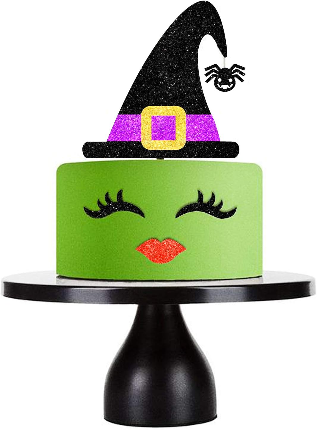 Gorro de bruja de Halloween, decoración de pastel de murciélago con pestañas, púas de labio de ala para Halloween, temática de terror, fantasía,