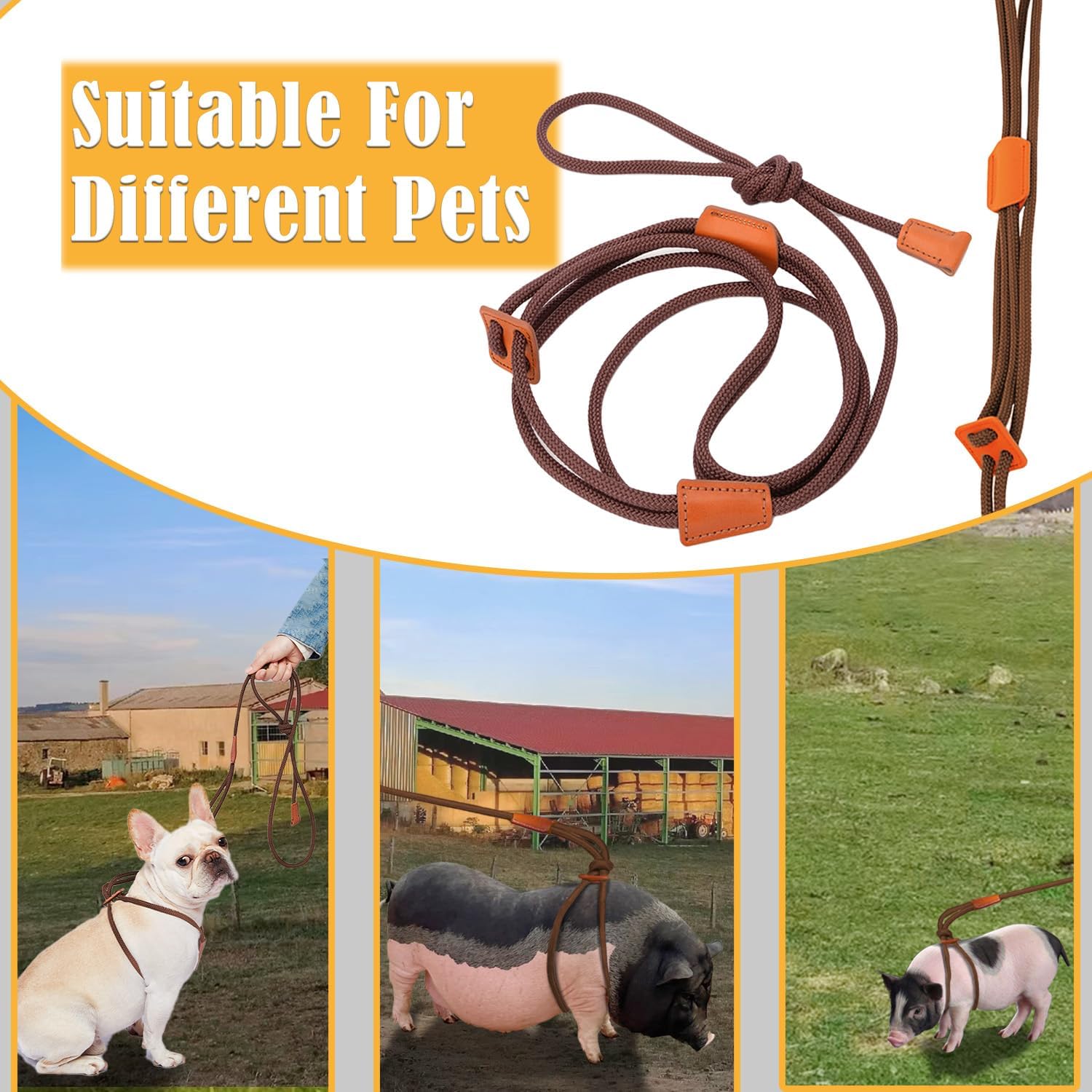Arnés de cerdo pequeño y correa ajustable para cerdo, arnés para cerdos pequeños, medianos y grandes, suministros para cerdos de mascotas, caminar y