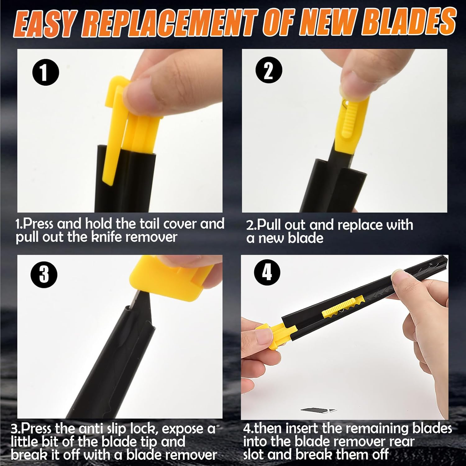 Paquete de 6 cortadores de cuchillos retráctiles, cuchillas de cuchillo Exacto de 0.315 pulgadas, herramienta de abridor de cajas de seguridad para