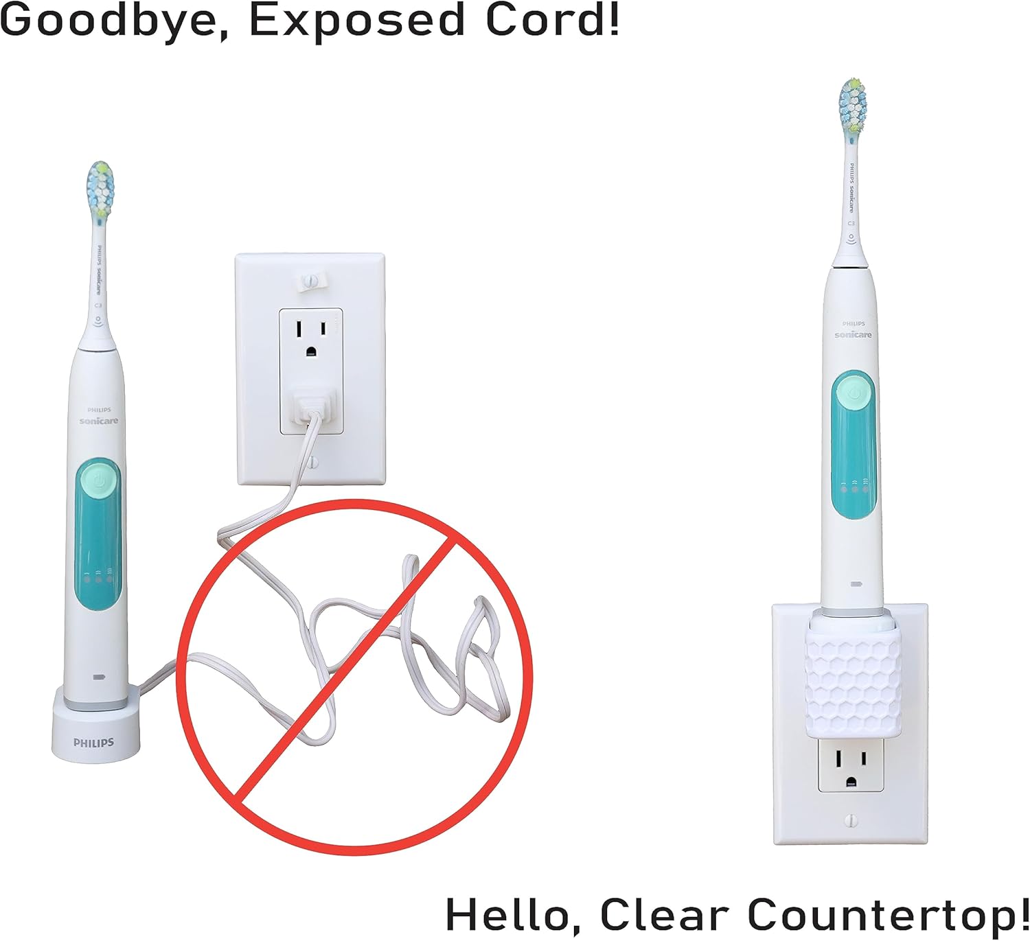 ZestyNests Soporte de cargador de cepillo de dientes eléctrico para cargadores Philips Sonicare – Soporte para cepillo de dientes eléctrico montado