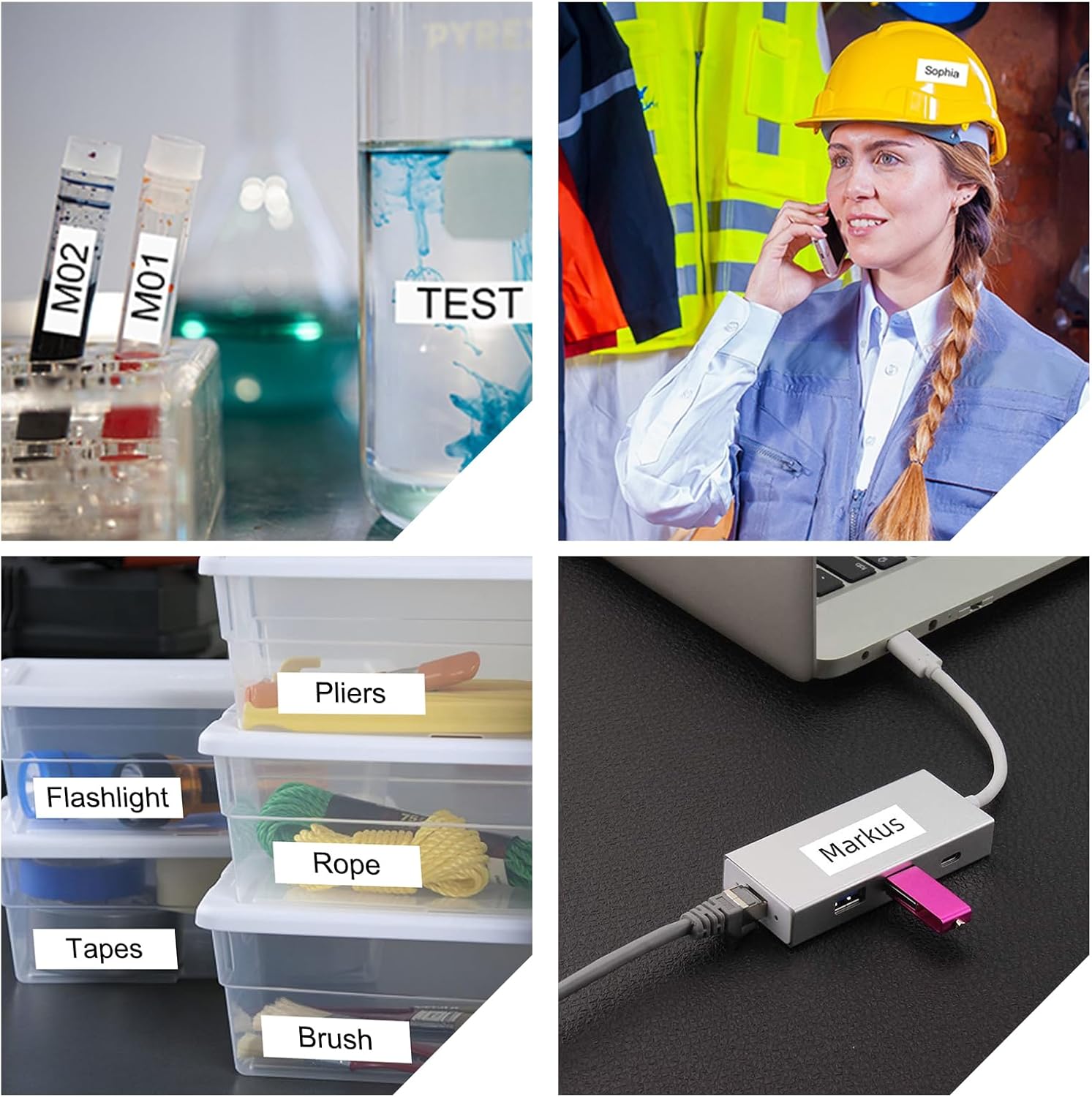 MarkDomain Cinta de etiquetas de nailon compatible M21-500-499 de 12 pulgada de uso múltiple funciona con BMP21-PLUS, BMP21-LAB0, M210, M211,