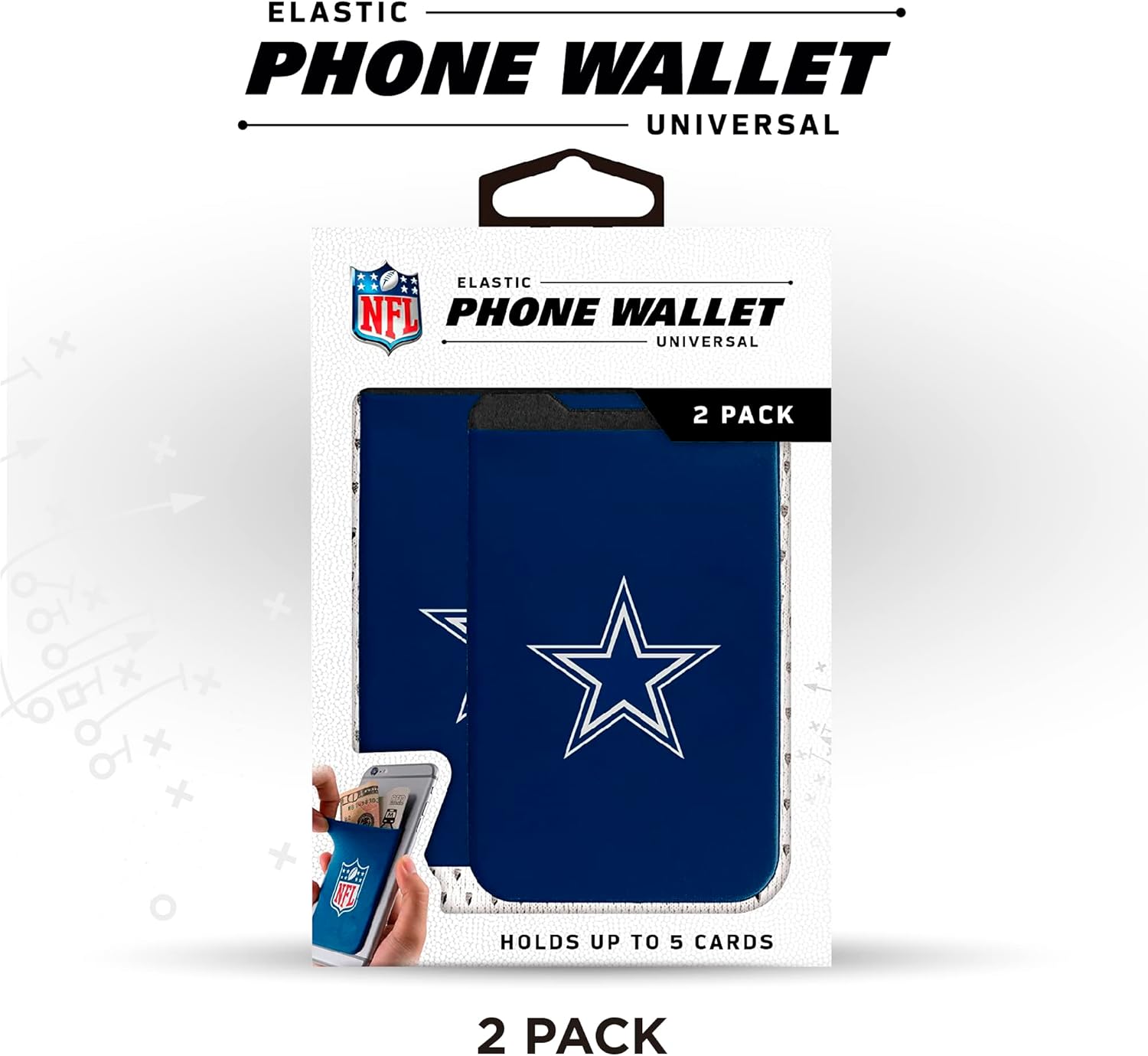 SOAR NFL Elastic Phone Wallet 2PK,