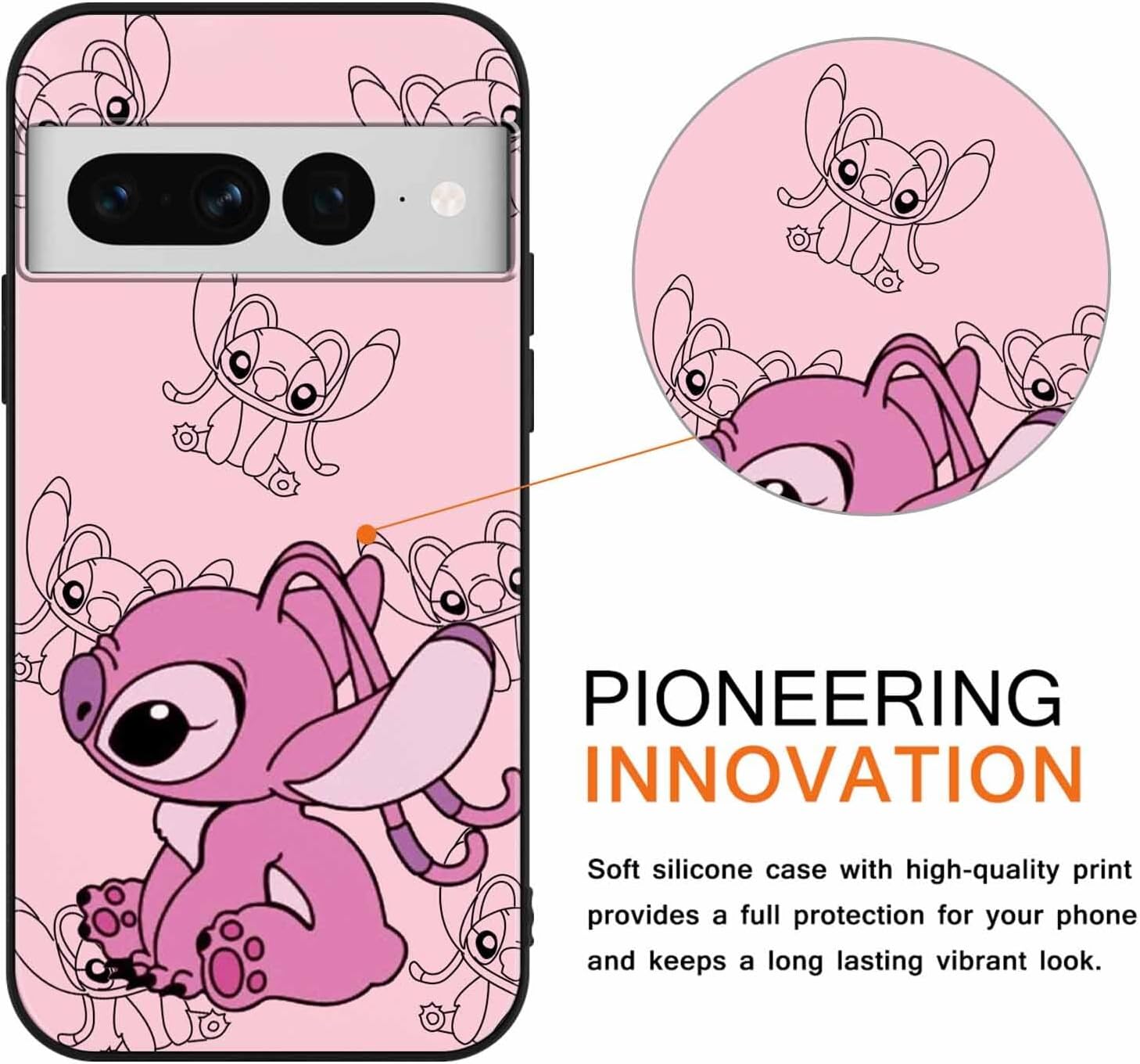 FGIAZDU Paquete de 2 bonitas fundas de teléfono de anime para Google Pixel 7 Pro 5G 6.6, funda protectora con patrón de dibujos animados de