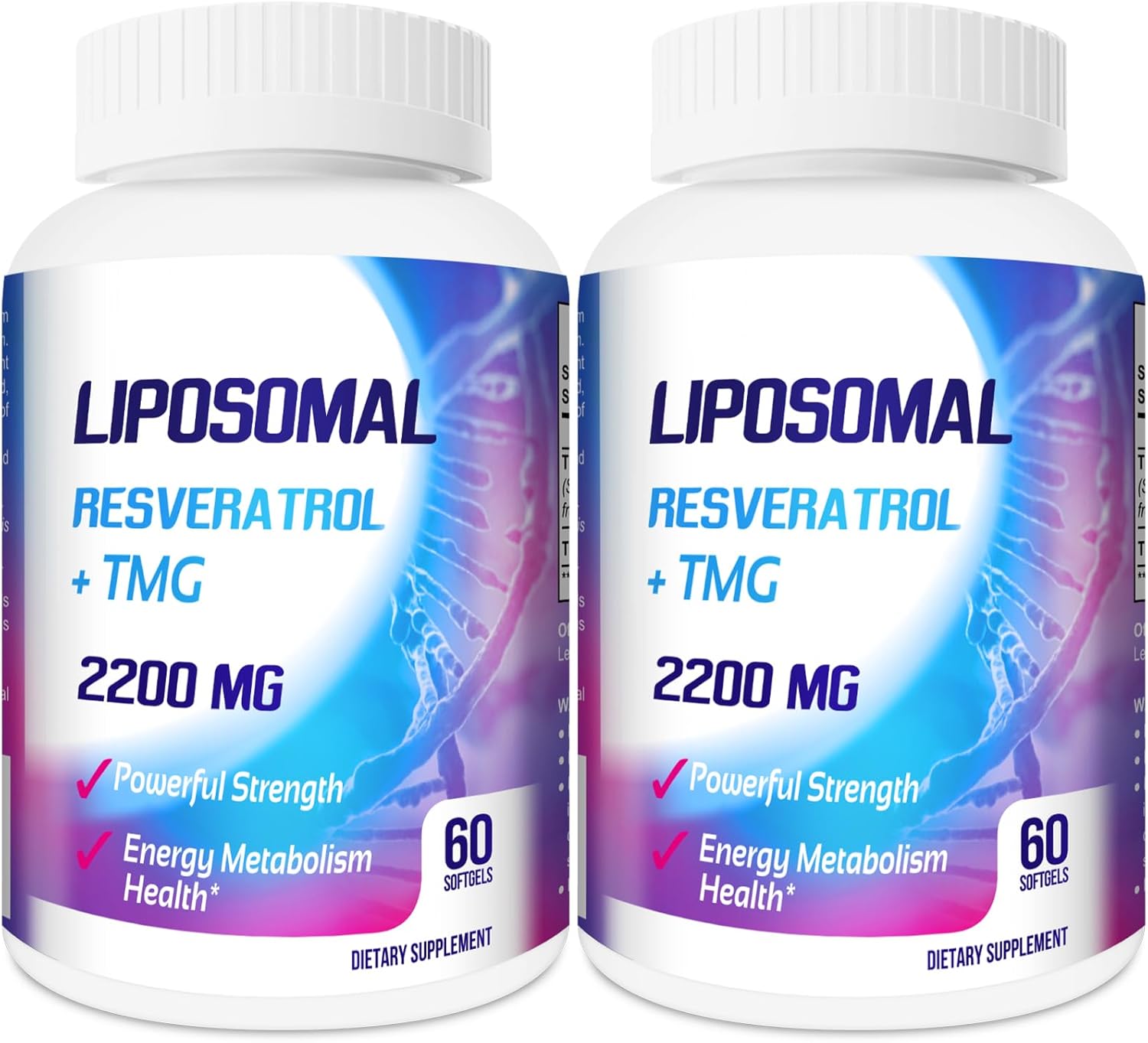 Liposomal 2200 mg de alta dosis de gel suave, trans-resveratrol 1700 mg + TMG 500 mg, potente antioxidante para antienvejecimiento, salud de la