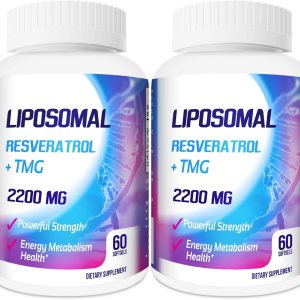 Liposomal 2200 mg de alta dosis de gel suave, trans-resveratrol 1700 mg + TMG 500 mg, potente antioxidante para antienvejecimiento, salud de la Liposomal 2200 mg de alta dosis de gel suave, trans-resveratrol 1700 mg + TMG 500 mg, potente antioxidante para antienvejecimiento, salud de la