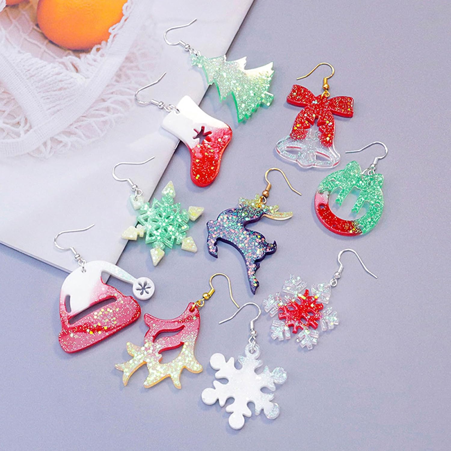SYlive Molde de llavero de silicona DIY Artesanías Molde de resina epoxi Joyería colgante de Navidad