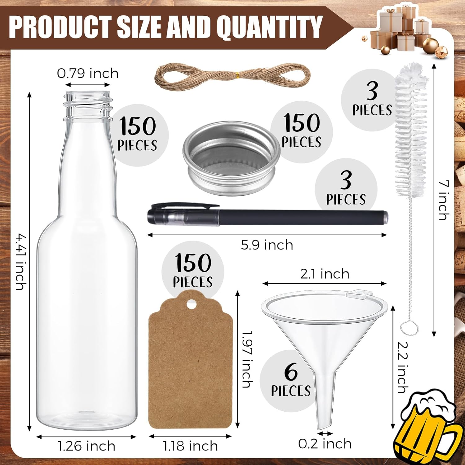 Mifoci 150 mini botellas de licor para fiestas, botellas de alcohol de plástico de 1.7 onzas con tapa, botellas de alcohol con tapa, botellas de