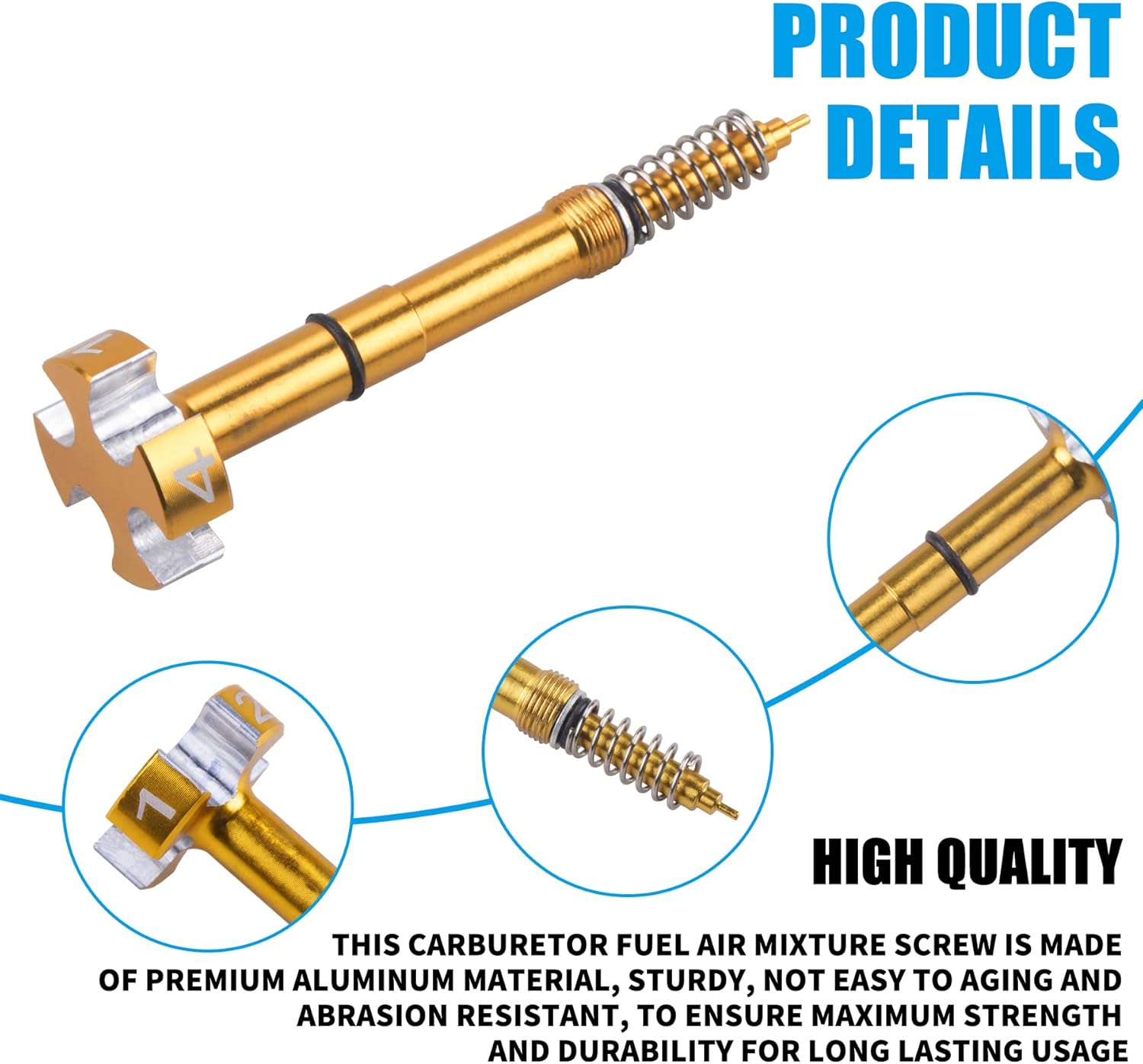 JINGKE Ajustador universal de tornillo de mezcla de airecombustible para motocicleta Keihin FCR Carb compatible con Suzuki RMZ, Kawasaki KXF KLX,
