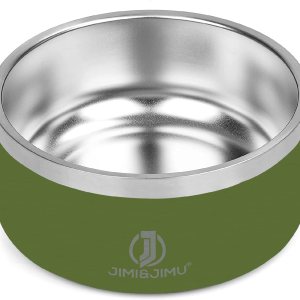 Jimi&Jimu Cuencos de acero inoxidable para perros Tazón grande para perros de 100 onzas para agua y alimentos Tazón aislado de acero inoxidable de Jimi&Jimu Cuencos de acero inoxidable para perros Tazón grande para perros de 100 onzas para agua y alimentos Tazón aislado de acero inoxidable de