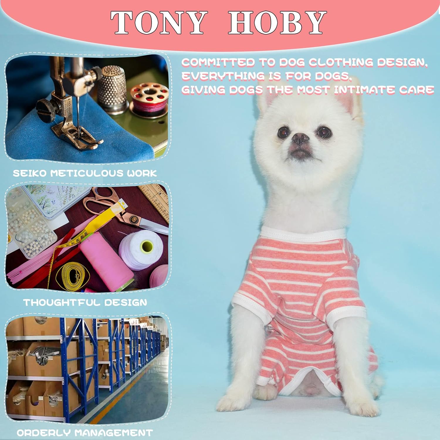 TONY HOBY Pijama de perro para mascotas, pijama de perro de 4 patas con rayas, ropa de algodón suave para recuperación de cirugía (XL, rosa + niña
