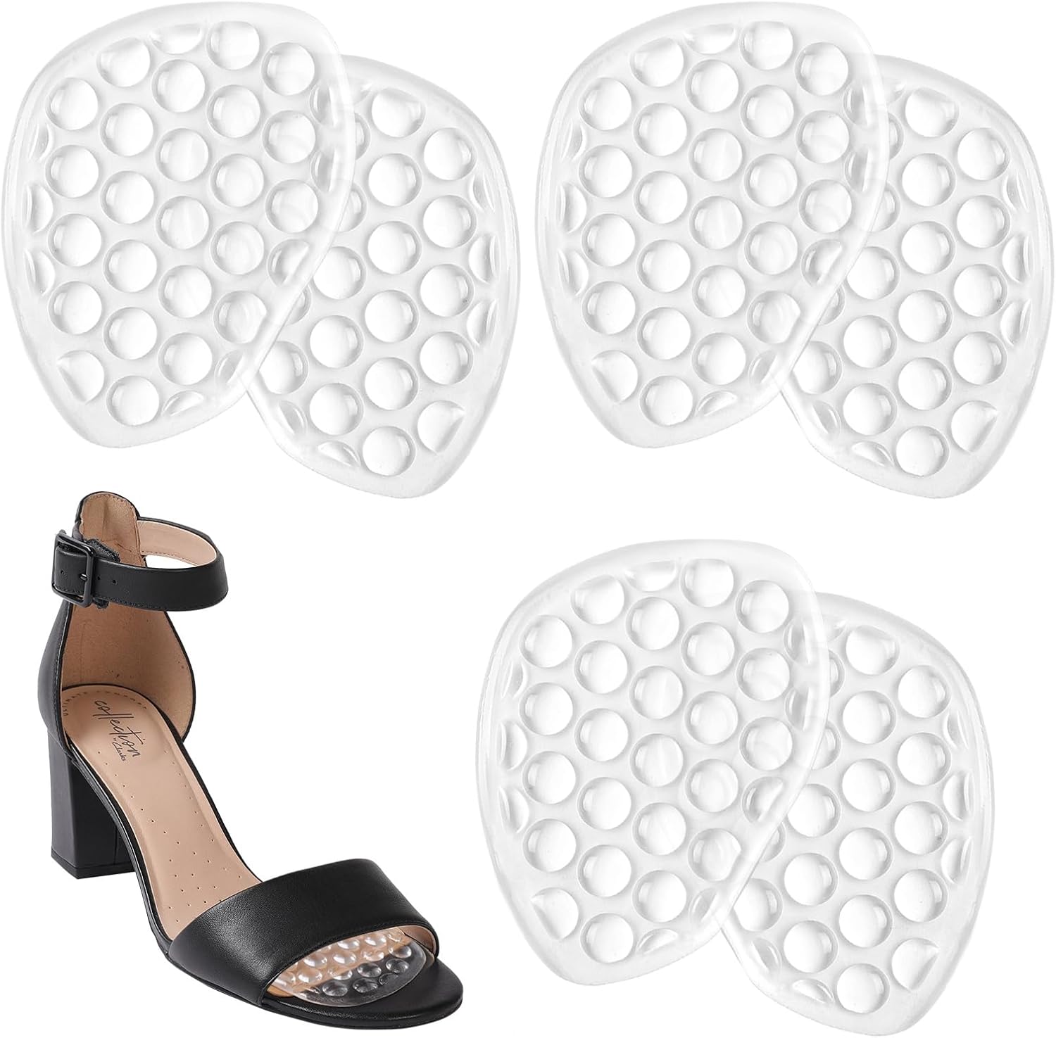 Almohadillas metatarsianas para mujer, inserciones de talón para mujer, almohadillas de cojín de bola de pie (3 pares de almohadillas para pies),