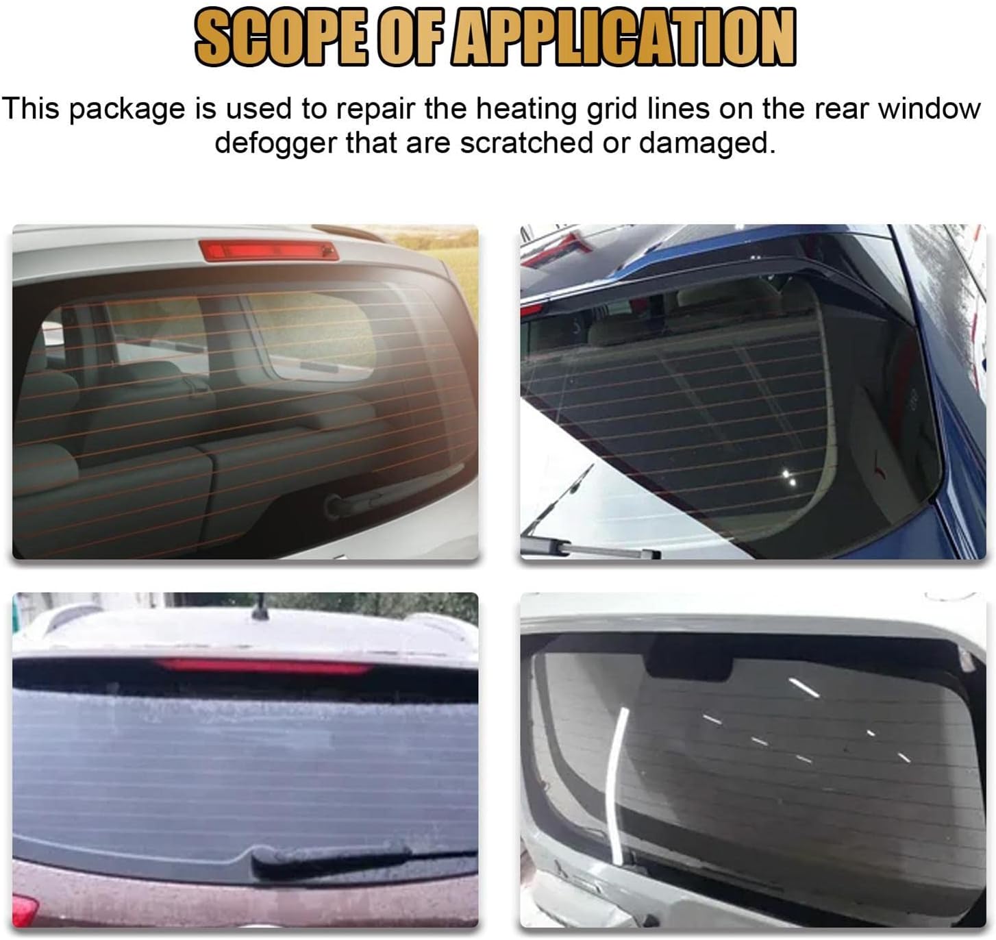 Kit de reparación de parabrisas, kit de reparación de desempañador de automóvil, kit de reparación de desempañador de ventana trasera para arañazos