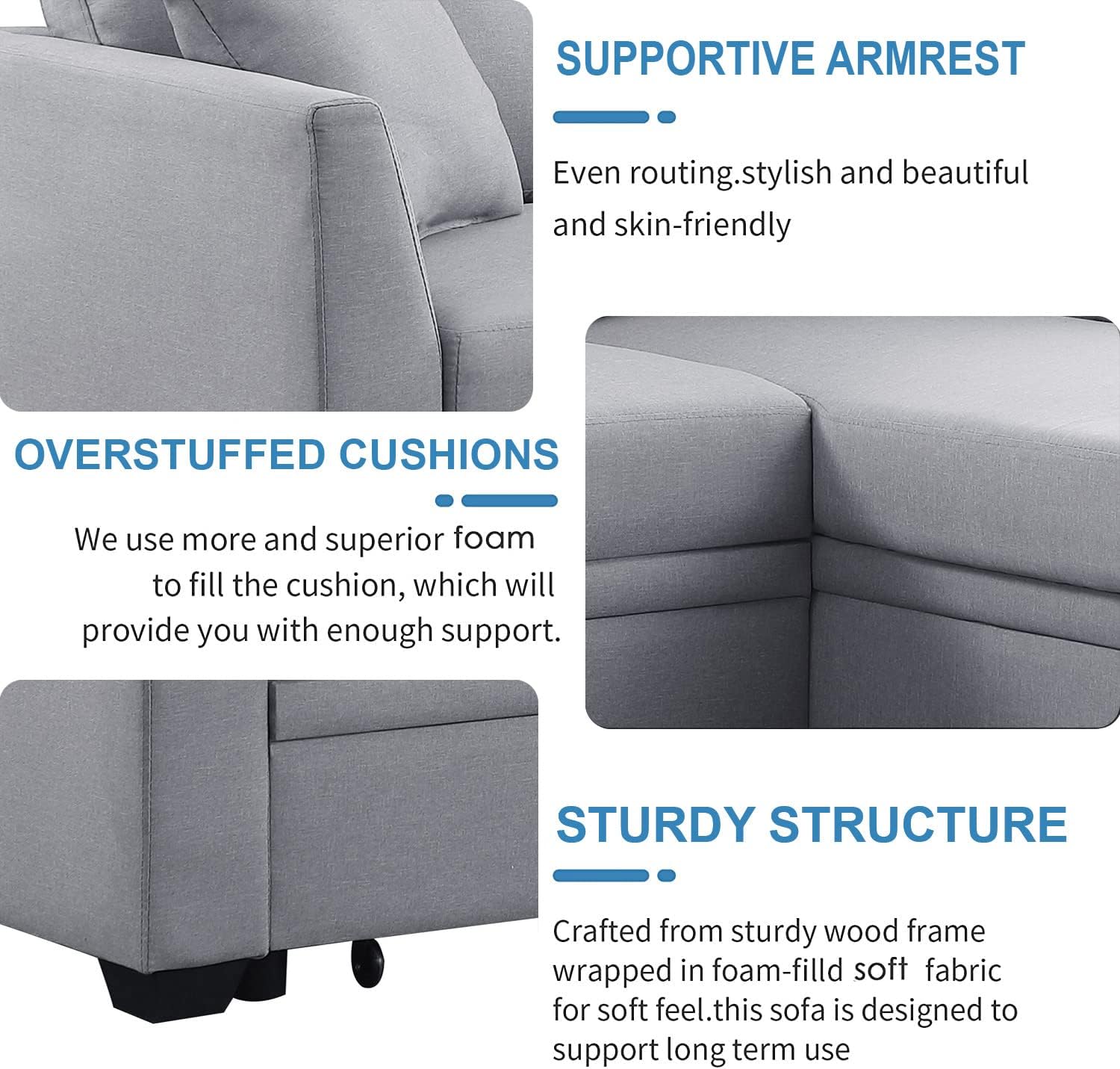 Sofá cama 2 en 1, sofá cama modular pequeño con sofá extraíble y diván convertible de almacenamiento para sala de estar, apartamento, habitación de
