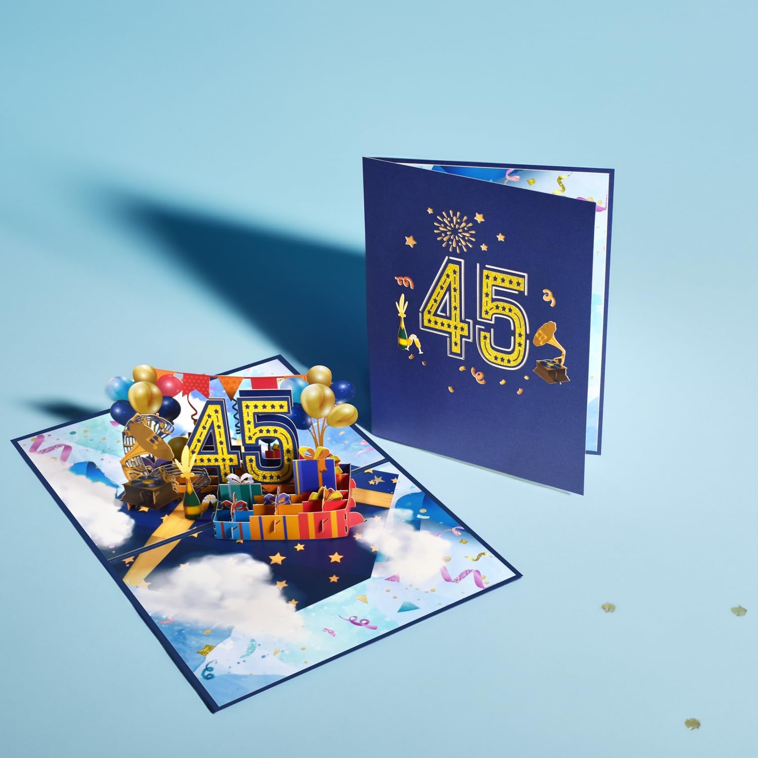 Magic Ants Tarjeta de cumpleaños número 45 y aniversario, tarjeta de feliz cumpleaños 45 para mujeres, hombres, esposa, marido, mamá, papá, ella,