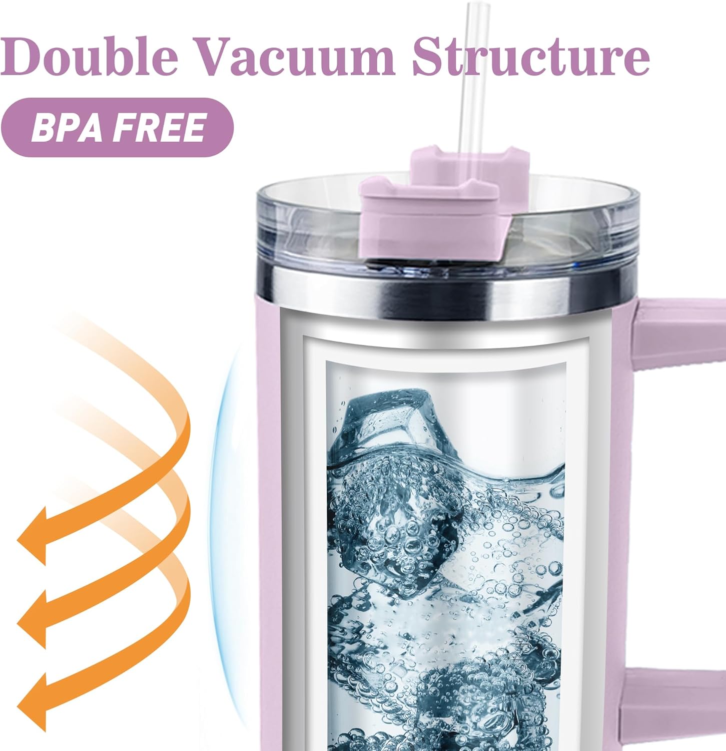 CusCosCes Vaso personalizado de 40 onzas con asa, vaso con imagen para aniversario, vaso de viaje con aislamiento, acero inoxidable, regalos