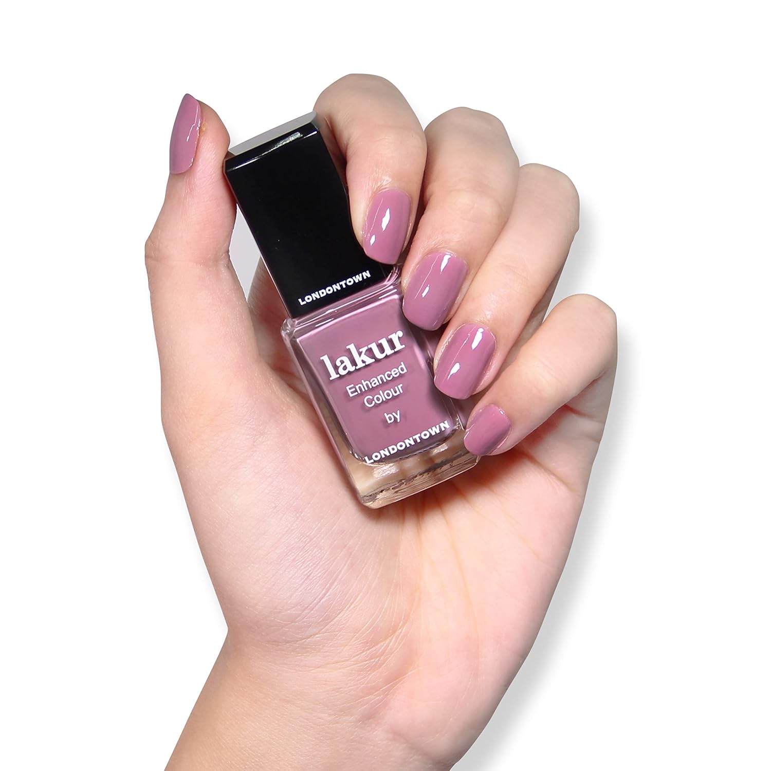 LONDONTOWN Esmalte de uñas rosa, lakur, esmalte de uñas vegano resistente a las astillas, de larga duración, 40 onzas líquidas