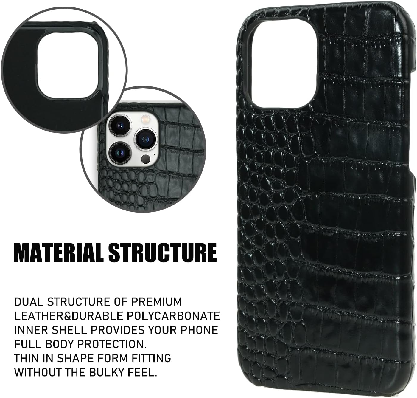 Funda de cuero para iPhone 11, diseño clásico retro, suave TPU delgado, a prueba de golpes, funda de cuero negro para iPhone 11, funda de lujo