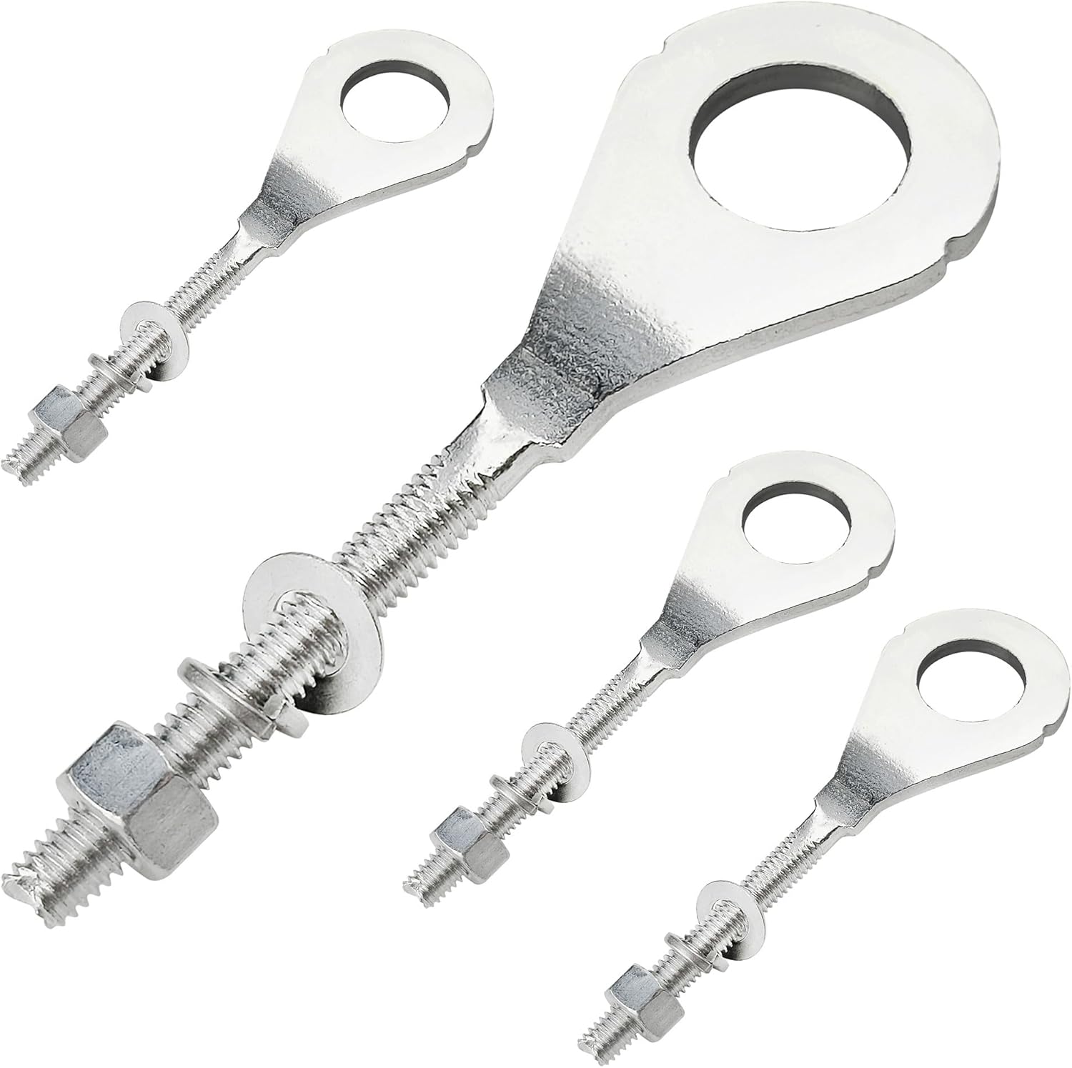 Ajustador de eje tensor de cadena, 4 unidades de 0.59 pulgadas (0.591 in), tensor de eje de cadena de bicicleta, compatible con motocicletas de 50