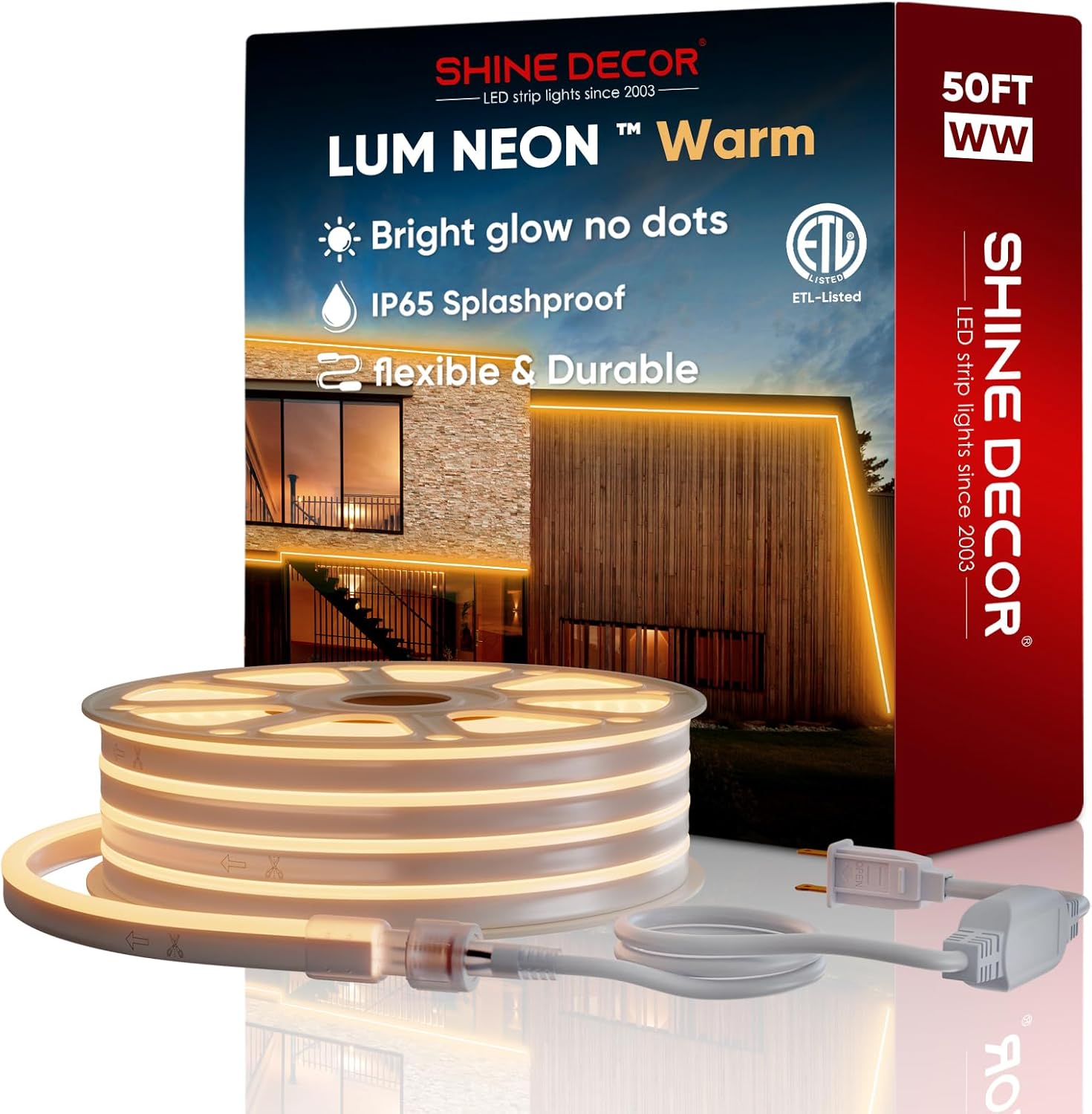 Shine Decor Productos del paquete de la pista del canal de aluminio con el kit caliente de las luces de neón de la cuerda de neón de 2500K de 500K