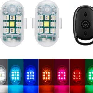 SEISSO Paquete de 2 luces estroboscópicas LED anticolisión con control remoto inalámbrico, carga USB, kit de luces estroboscópicas de emergencia SEISSO Paquete de 2 luces estroboscópicas LED anticolisión con control remoto inalámbrico, carga USB, kit de luces estroboscópicas de emergencia