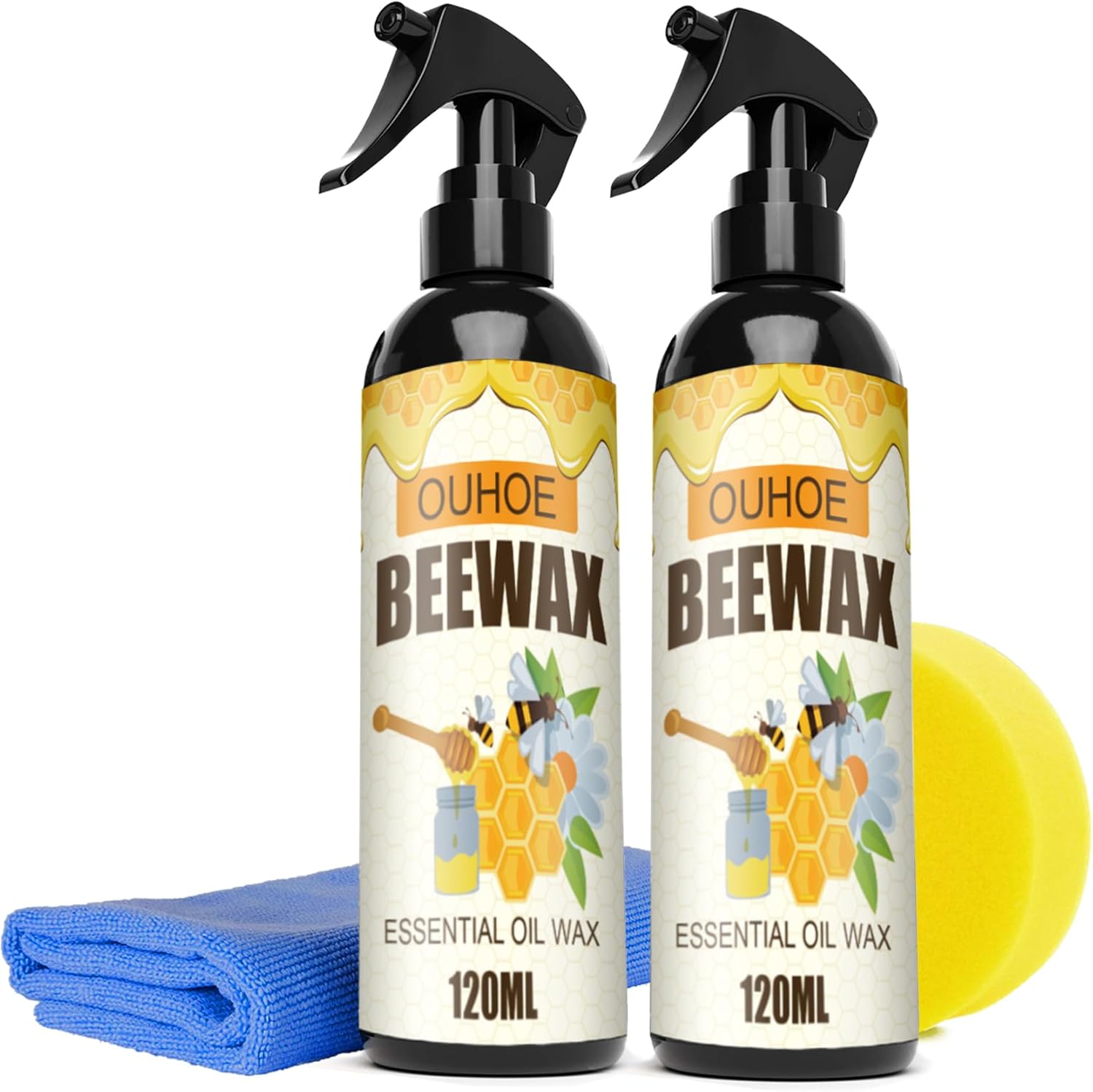 Spray de cera de abeja natural micromolecularizada  Cera de abeja multiusos para muebles en aerosol para pulir madera cuidado de muebles (2