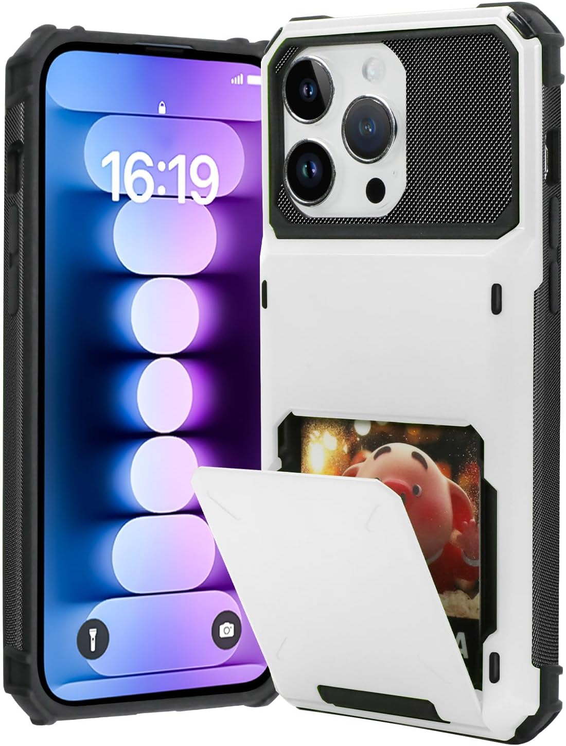 ZIYE Funda tipo cartera diseñada para iPhone 15 Pro Max con tarjetero antiarañazos, doble capa, ranura para tarjetas oculta, bolsillo a prueba de