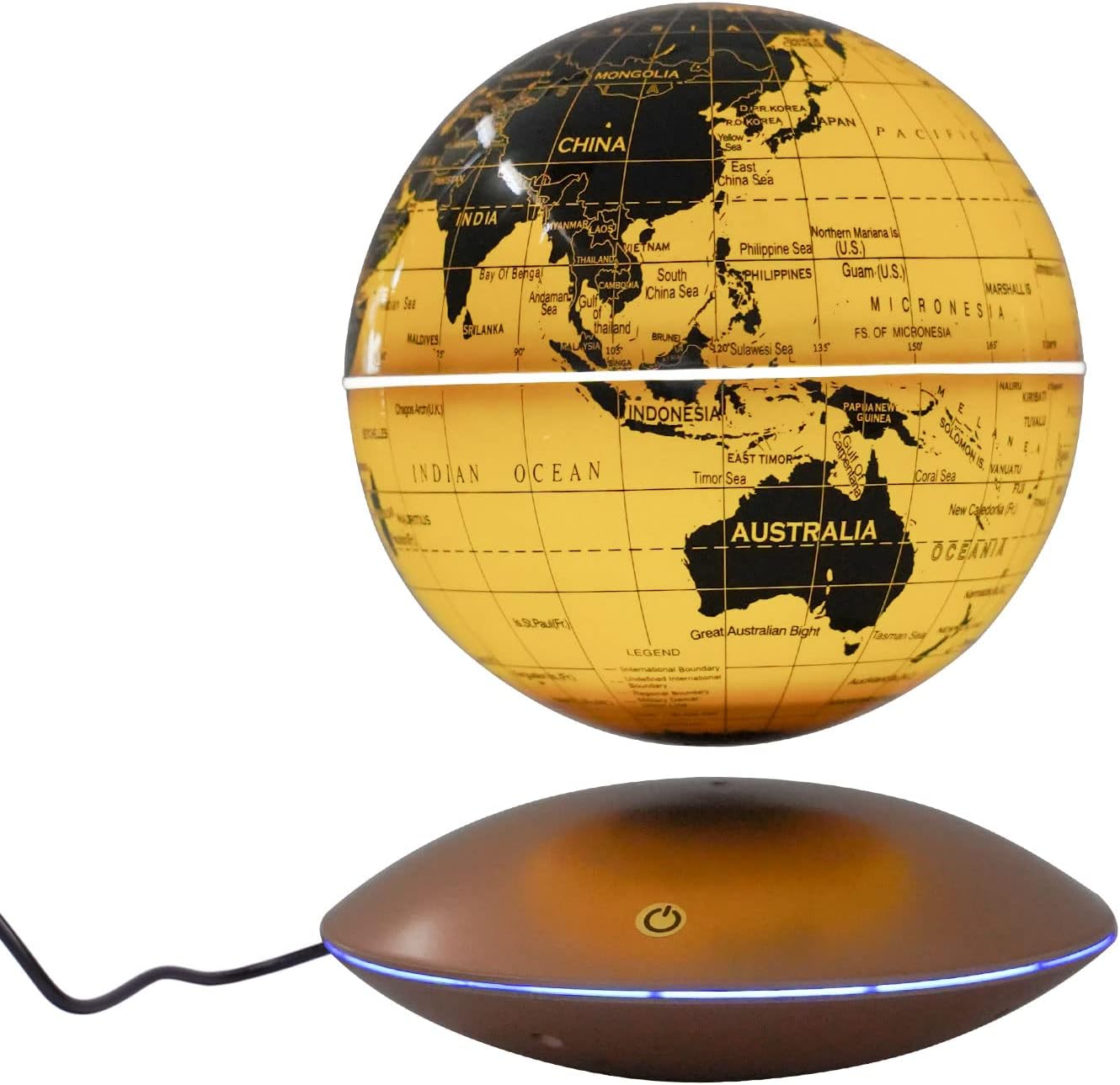 Globo flotante de levitación magnética de 6 pulgadas, mapa del mundo giratorio antigravedad con luz LED, globos geográficos para luz nocturna,