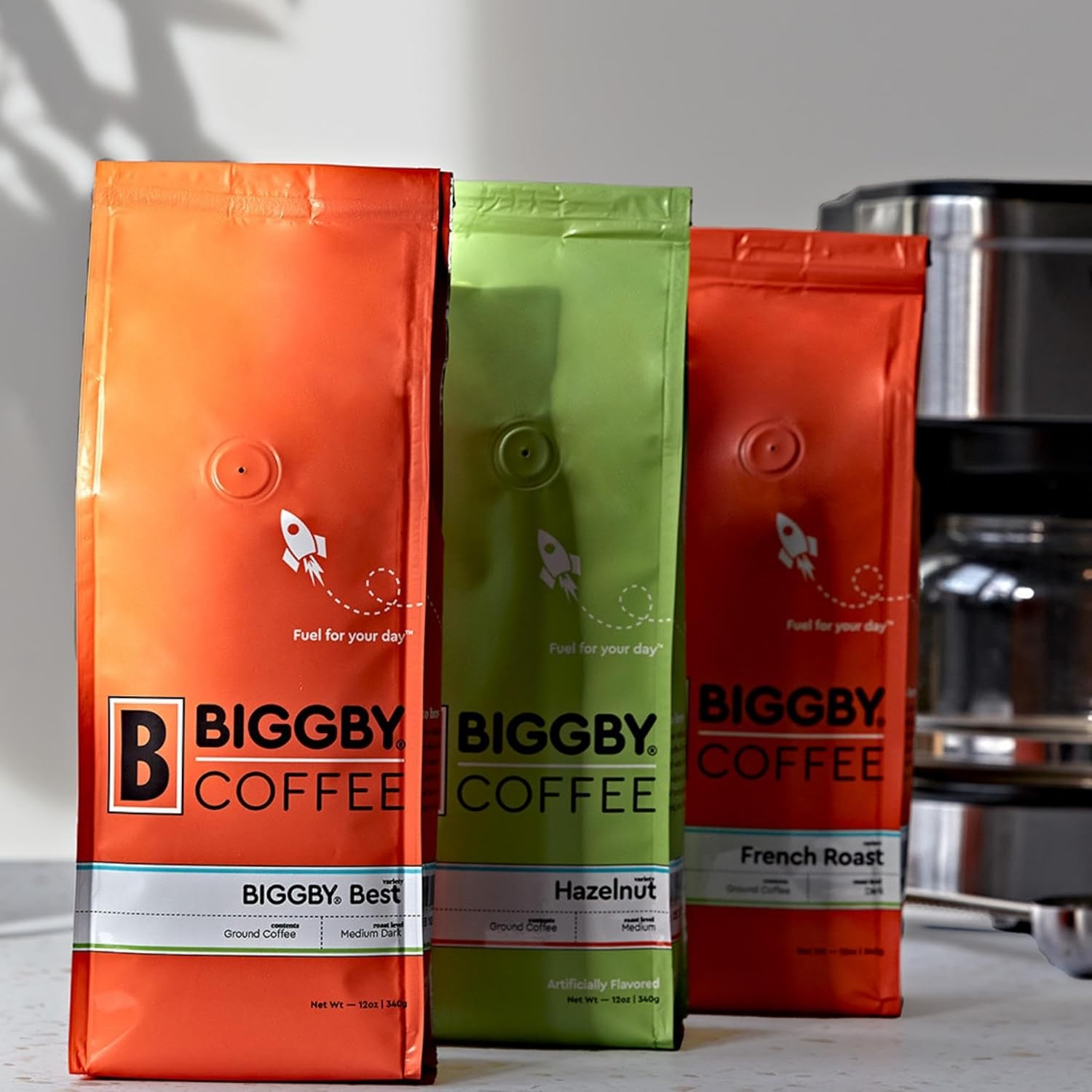 BIGGBY Café expreso en grano entero, bolsa de 5 libras, tostado oscuro