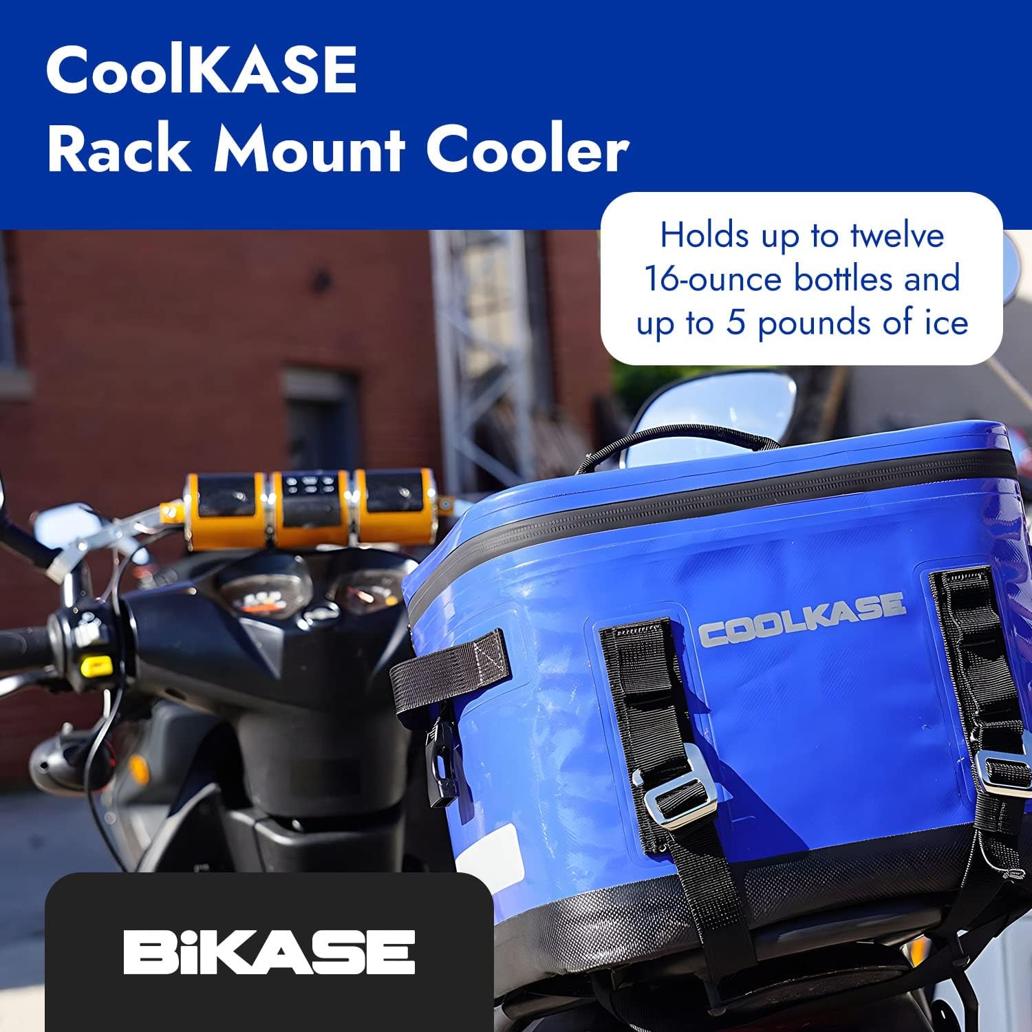 CoolKASE by BiKase – Enfriador montable para tu bicicleta trasero, motocicleta, ATV o kayak, bolsa de viaje impermeable para hombres y mujeres