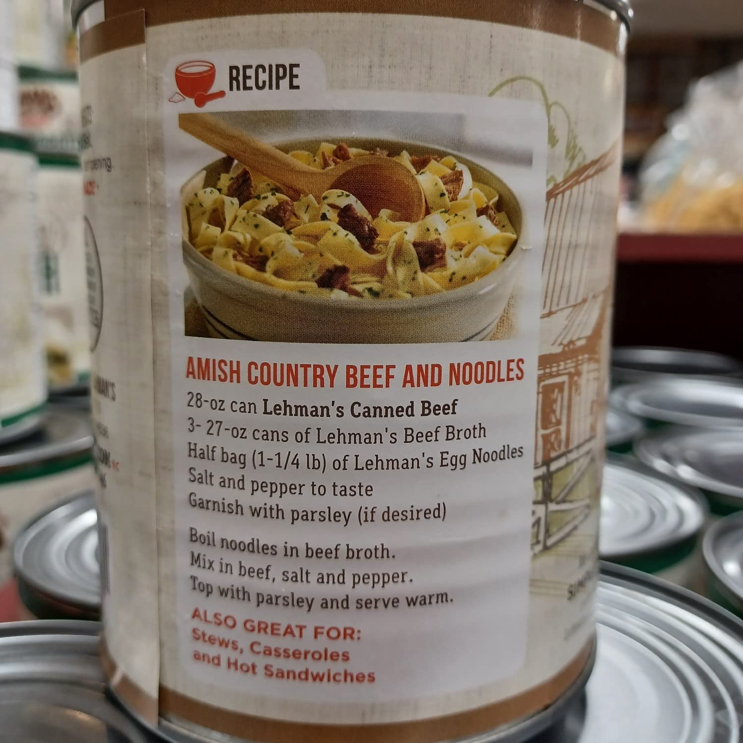 Lehman’s Carne de res molida enlatada lista para comer, totalmente natural, hecha en Estados Unidos, 14.5 onzas, caja de 24