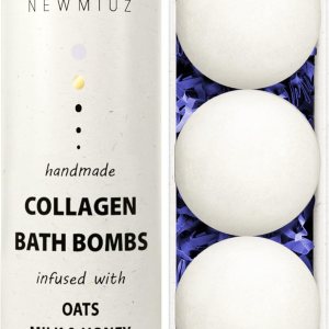 Bombas cremosas de baño de burbujas de colágeno infundidas con leche de avena y miel. Aditivos de baño esenciales de lujo para la nutrición de la Bombas cremosas de baño de burbujas de colágeno infundidas con leche de avena y miel. Aditivos de baño esenciales de lujo para la nutrición de la