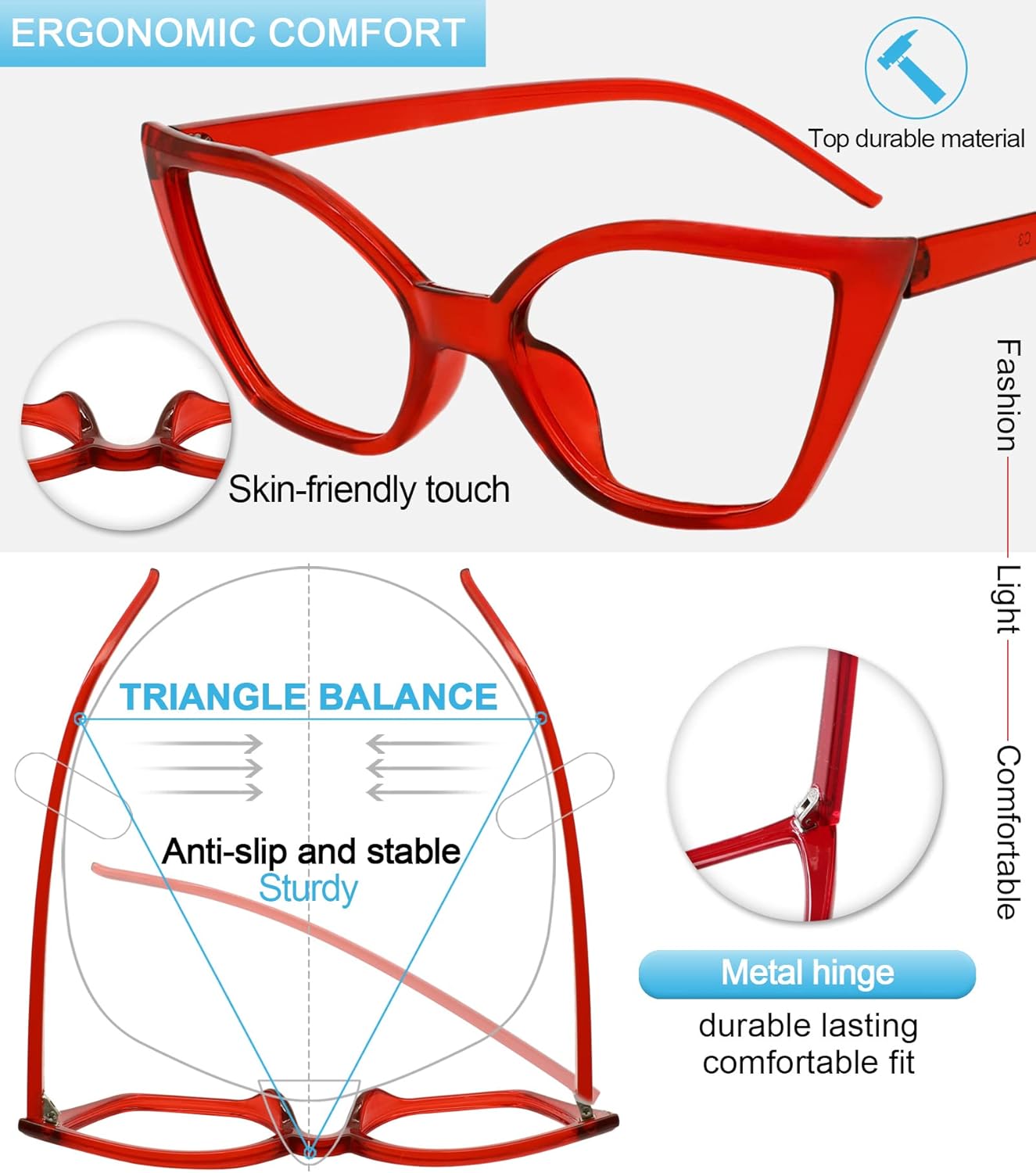 MARE AZZURO Gafas de lectura de ojo de gato para mujer, estilo retro, lindos, 0, 1, 0, 1,25, 1,5, 1,75, 2,0, 2,25, 2,5, 2,75, 3,0, 3,5, 4,0, 5,0, 6,0