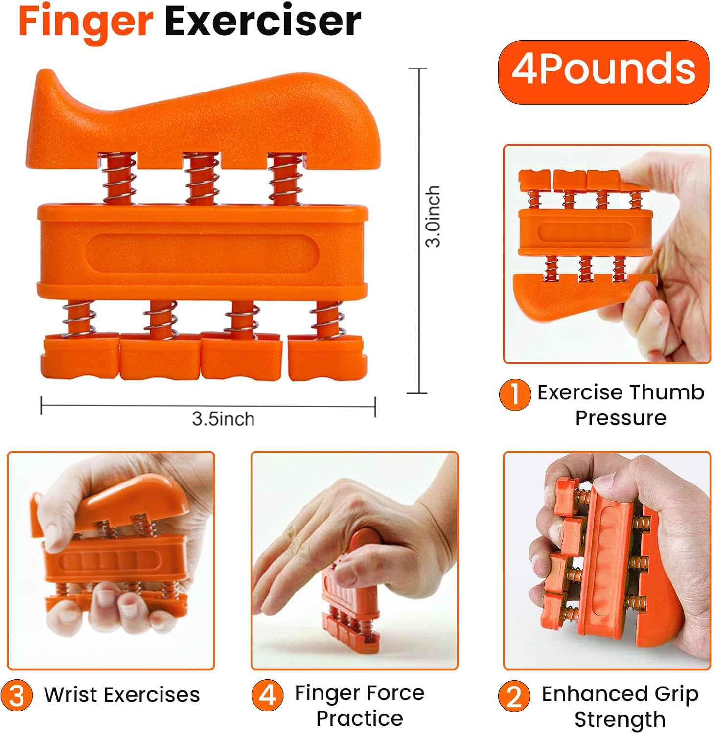 Kit de entrenamiento de fuerza de agarre, fortalecedor de dedos, fortalecedor de agarre de mano, ejercitador de extensión de mano, bola de alivio de