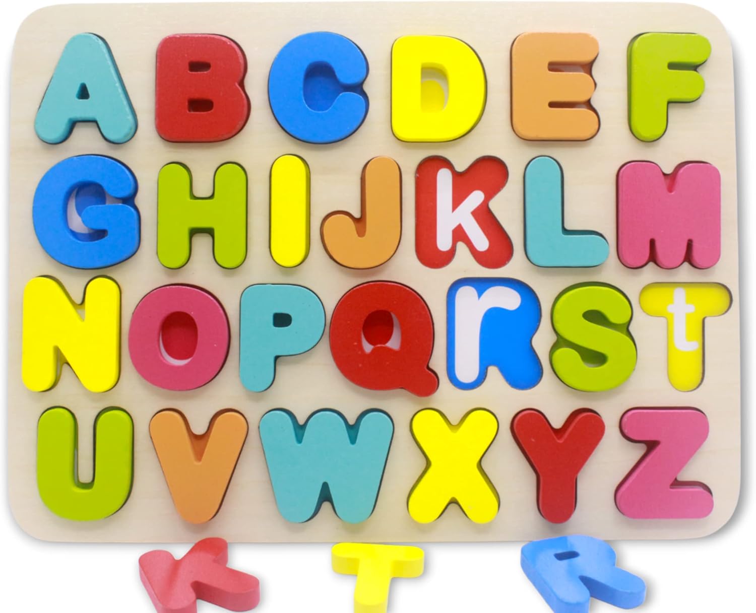 You&Xi – Rompecabezas de madera para niños de 3 a 4 años de edad, rompecabezas preescolares de aprendizaje del alfabeto..