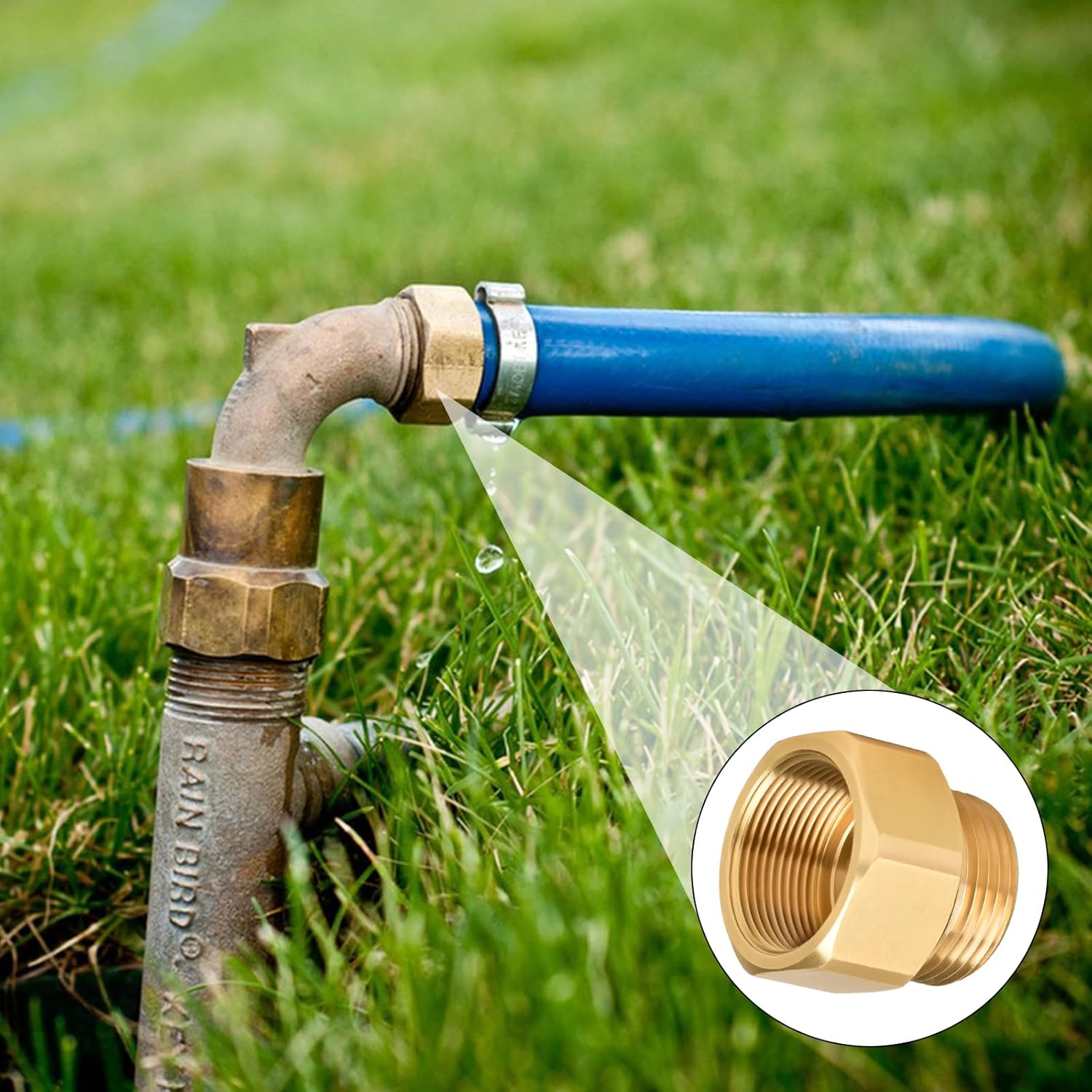 Paquete de 1 adaptador de manguera para manguera de jardín, adaptador de espiga de manguera de jardín de 1-116 pulgadas, rosca fina hembra a