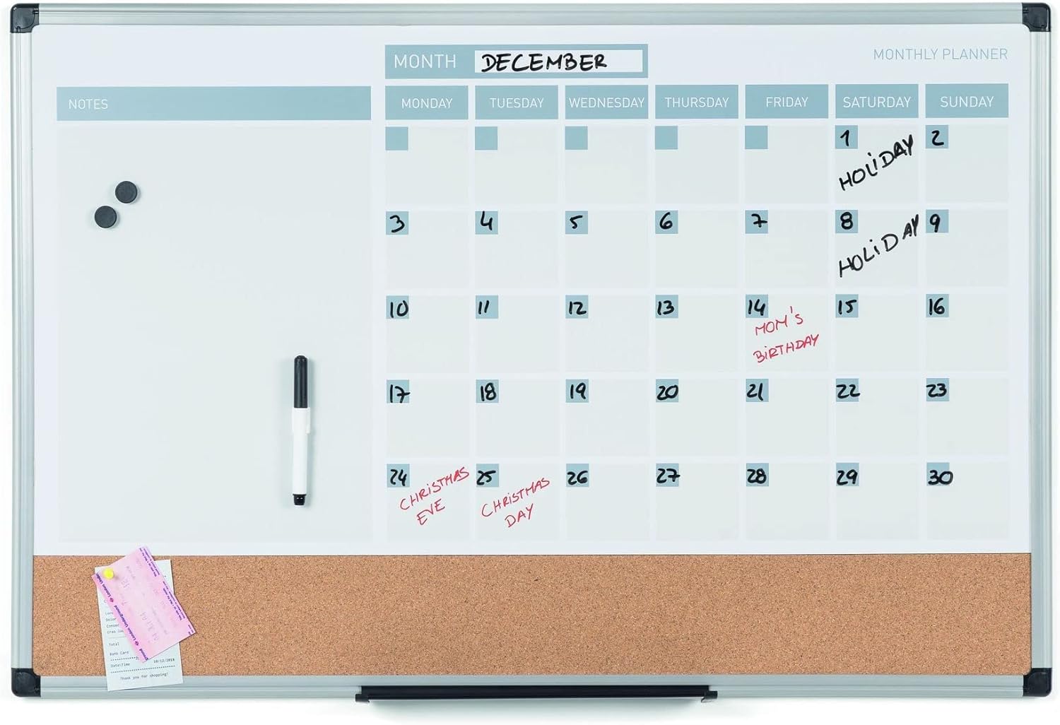 MasterVision 3-en-1Calendario seco, Blanco
